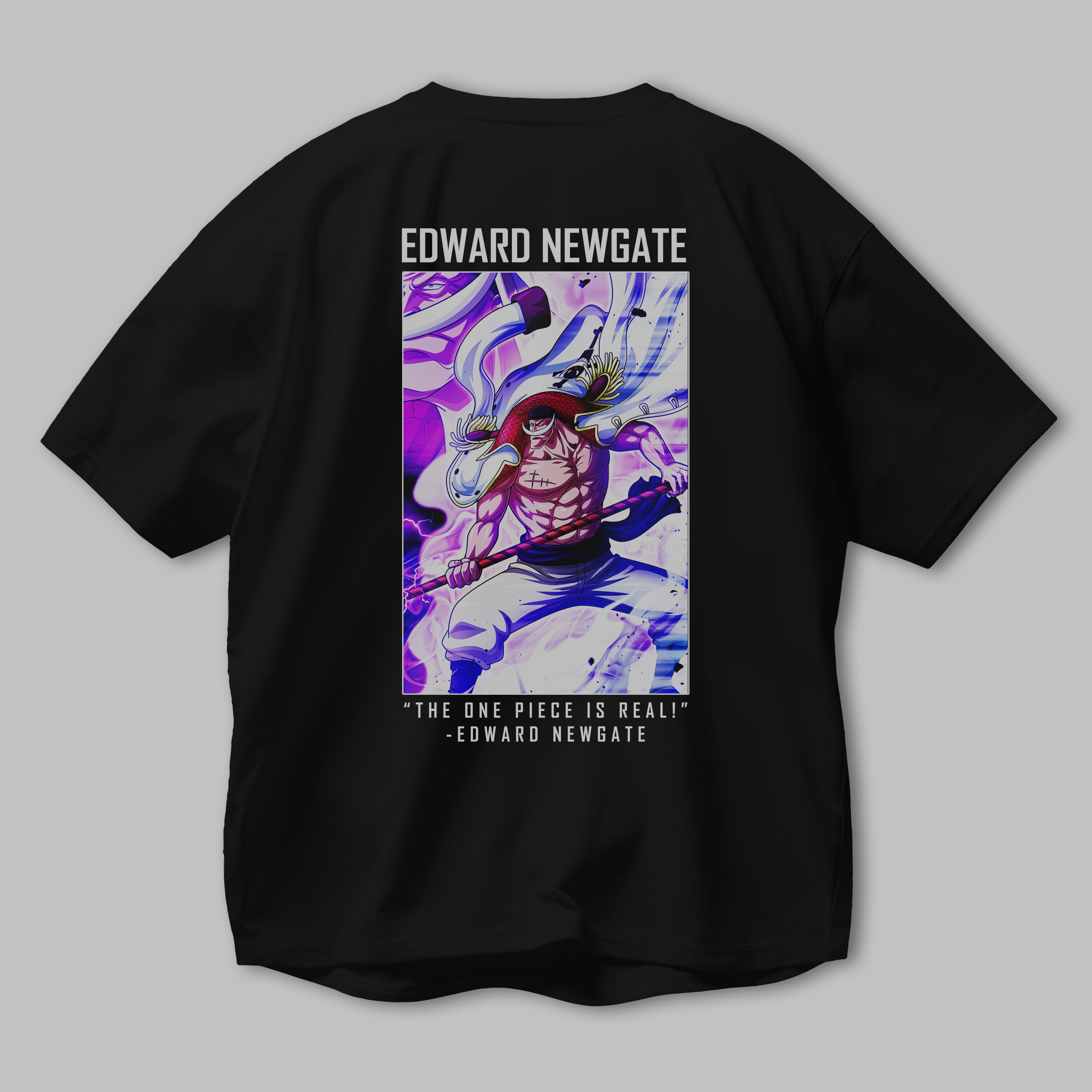 Edward Newgate Anime Arka Baskılı Oversize t-shirt Erkek Kadın Unisex %100 pamuk tişort