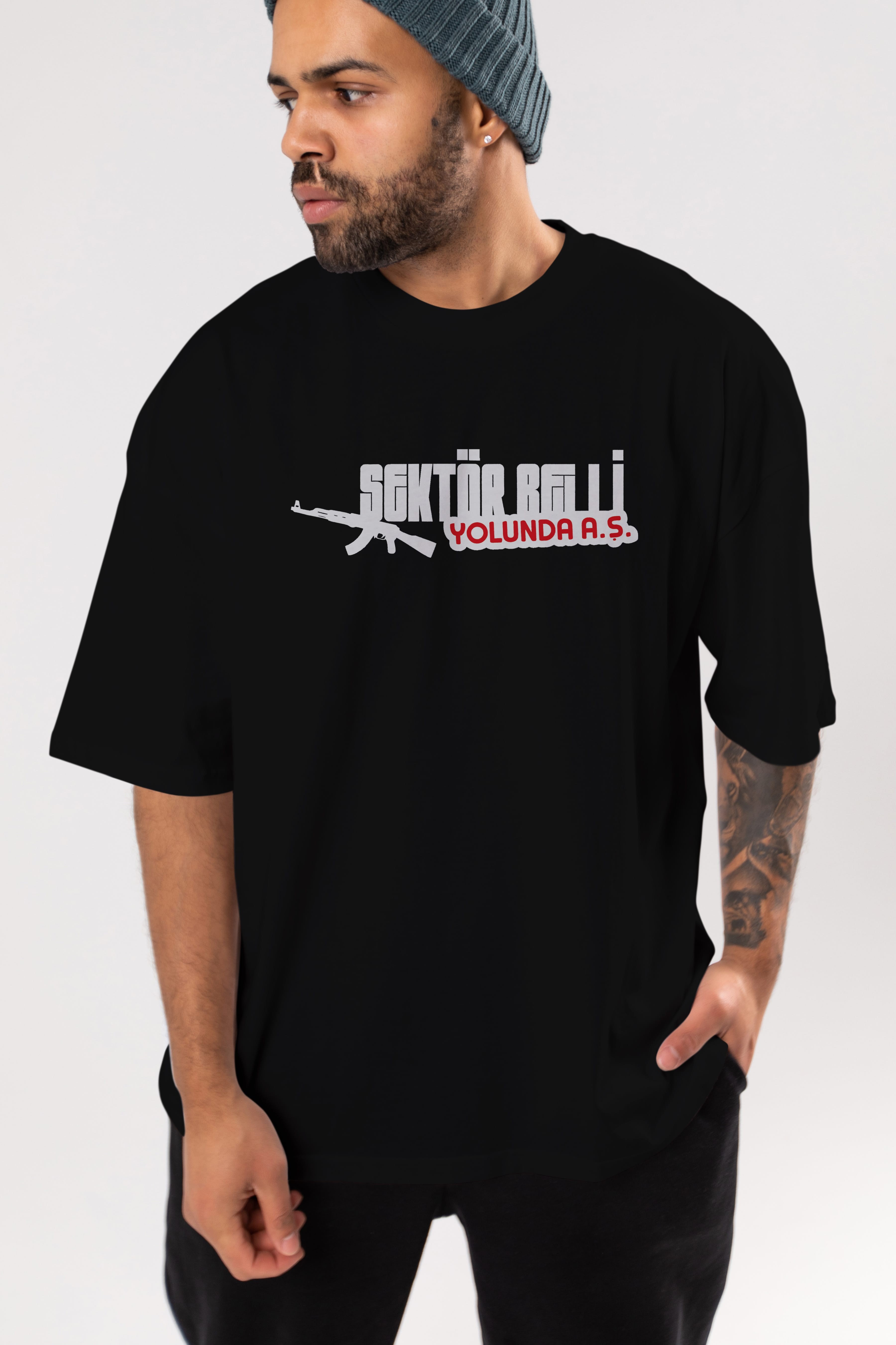 Sektör Belli Ön Baskılı Oversize t-shirt %100 pamuk Erkek Kadın Unisex