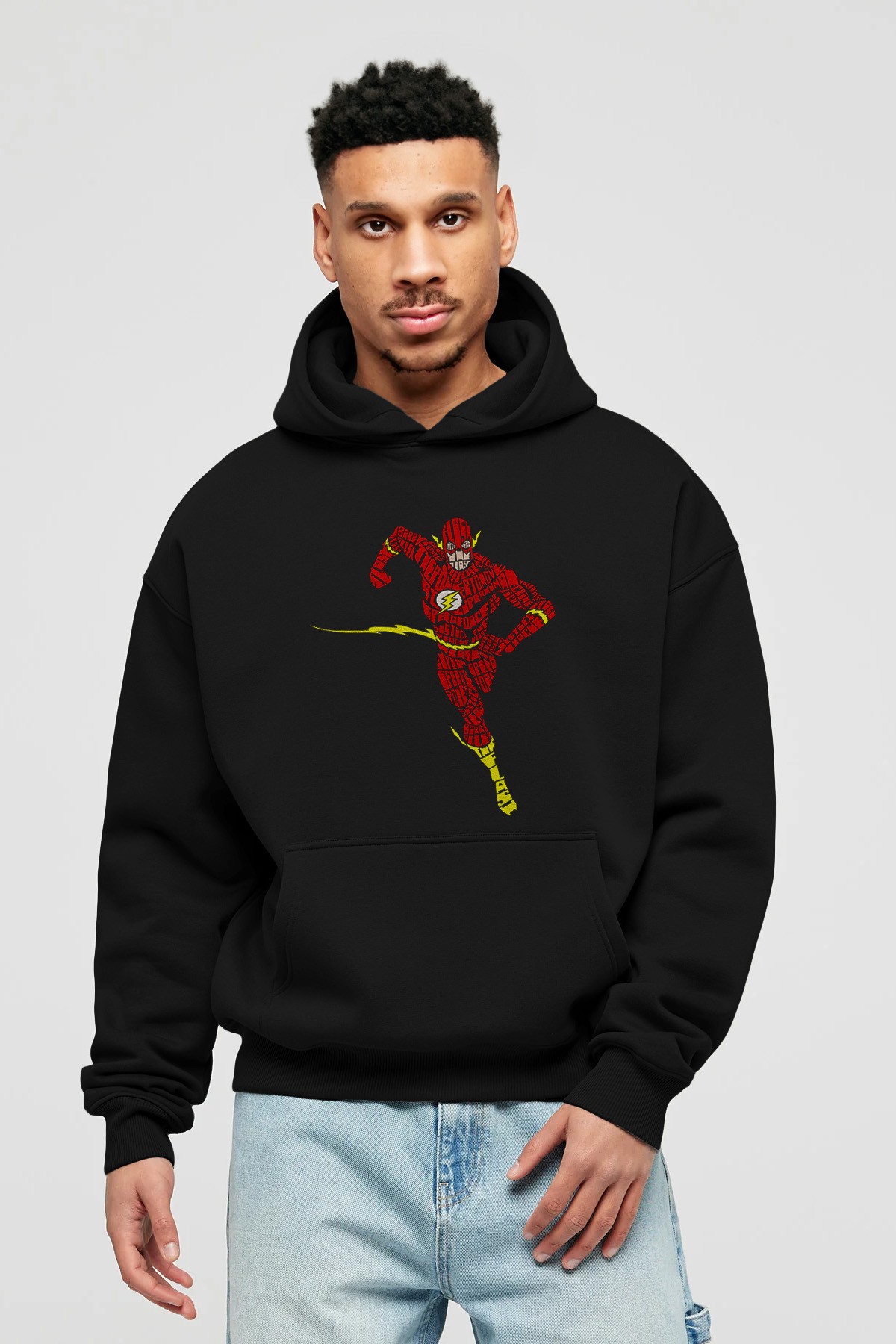 The Flash Ön Baskılı Hoodie Oversize Kapüşonlu Sweatshirt Erkek Kadın Unisex