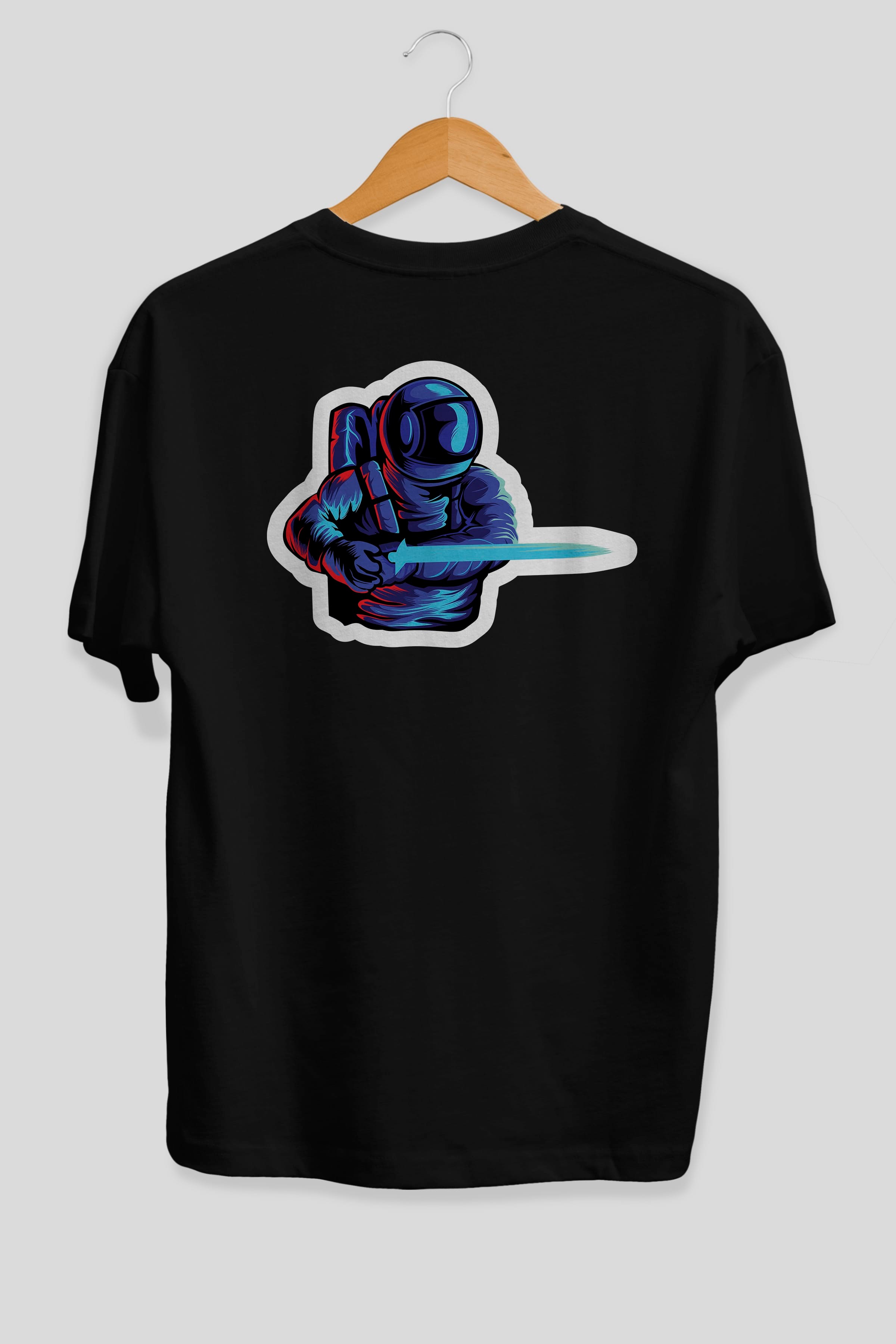 Astro Knight Sticker Arka Baskılı Oversize t-shirt Erkek Kadın Unisex