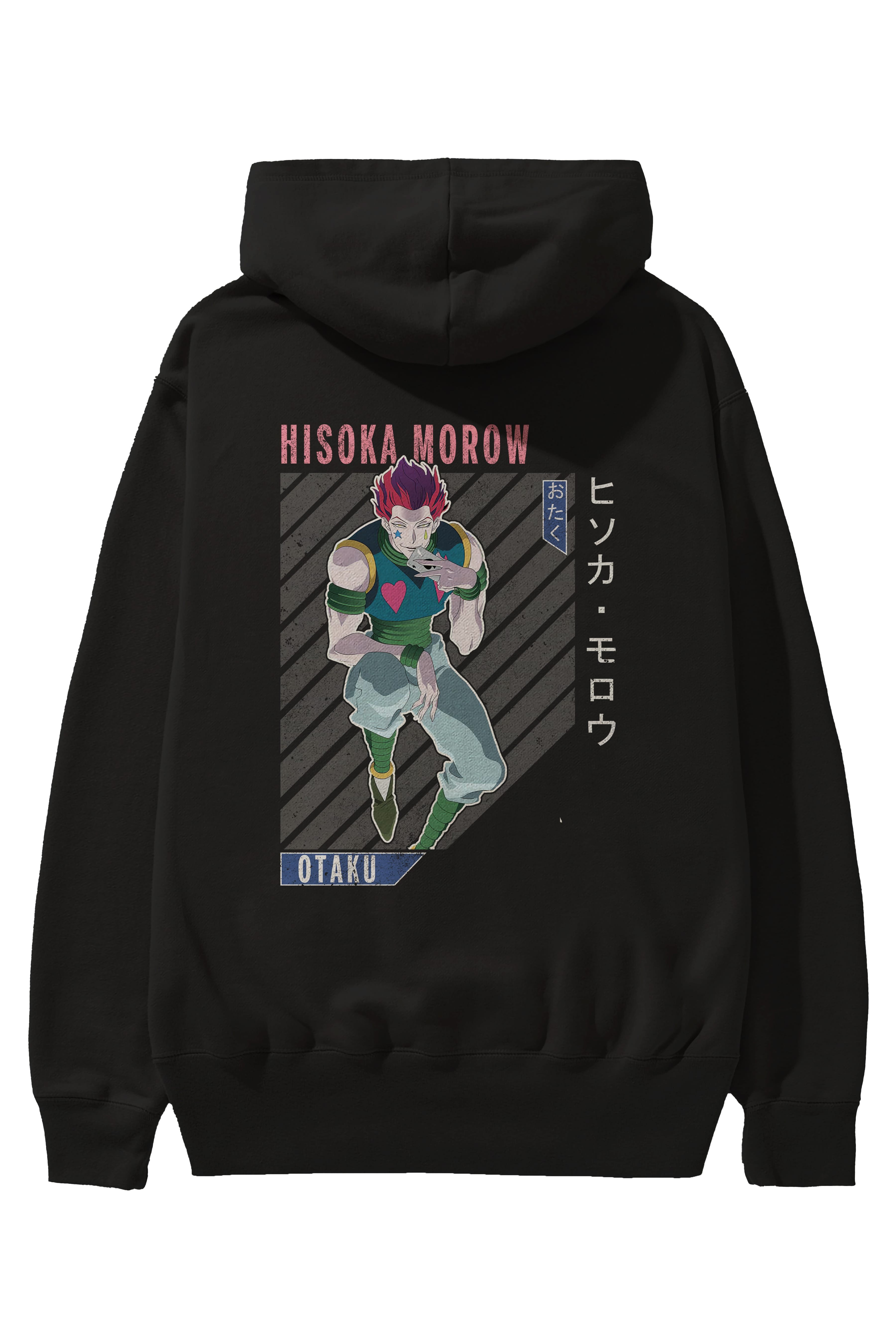 Hisoka Morow 2 2 Anime Arka Baskılı Hoodie Oversize Kapüşonlu Sweatshirt Erkek Kadın Unisex