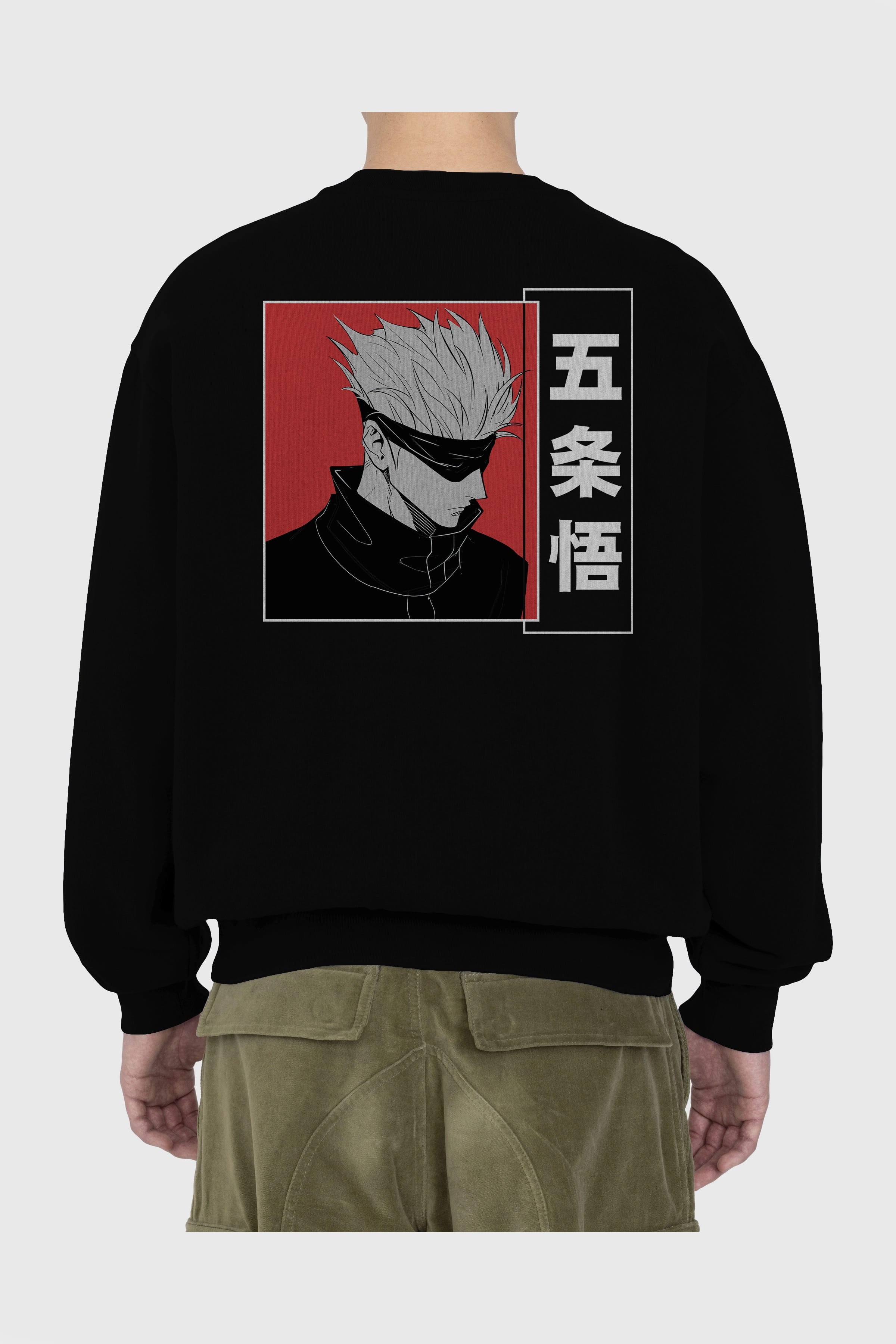 JUJUTSU KAISEN 2 Anime Arka Baskılı Oversize Sweatshirt Erkek Kadın Unisex