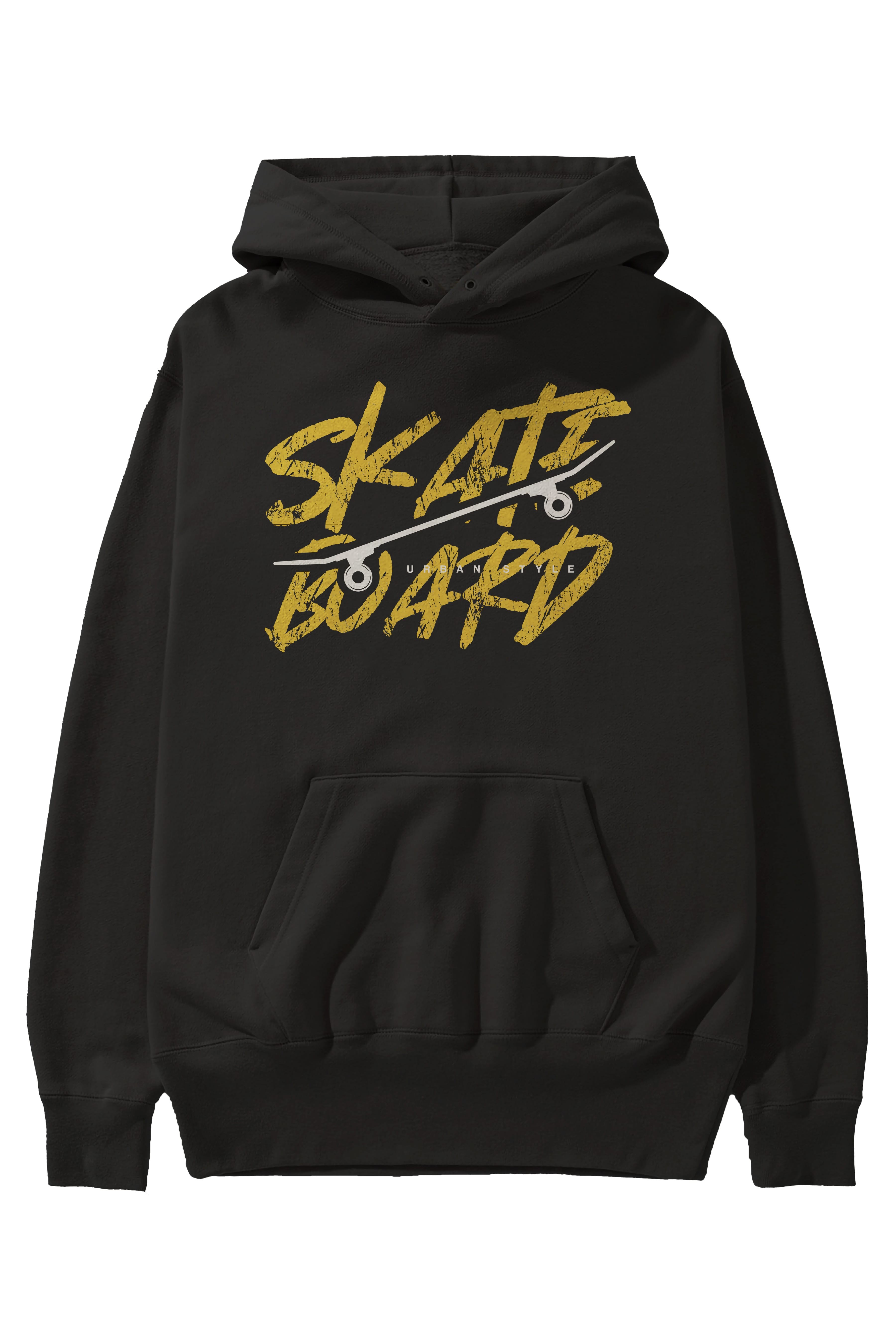 Skate Board Ön Baskılı Hoodie Oversize Kapüşonlu Sweatshirt Erkek Kadın Unisex