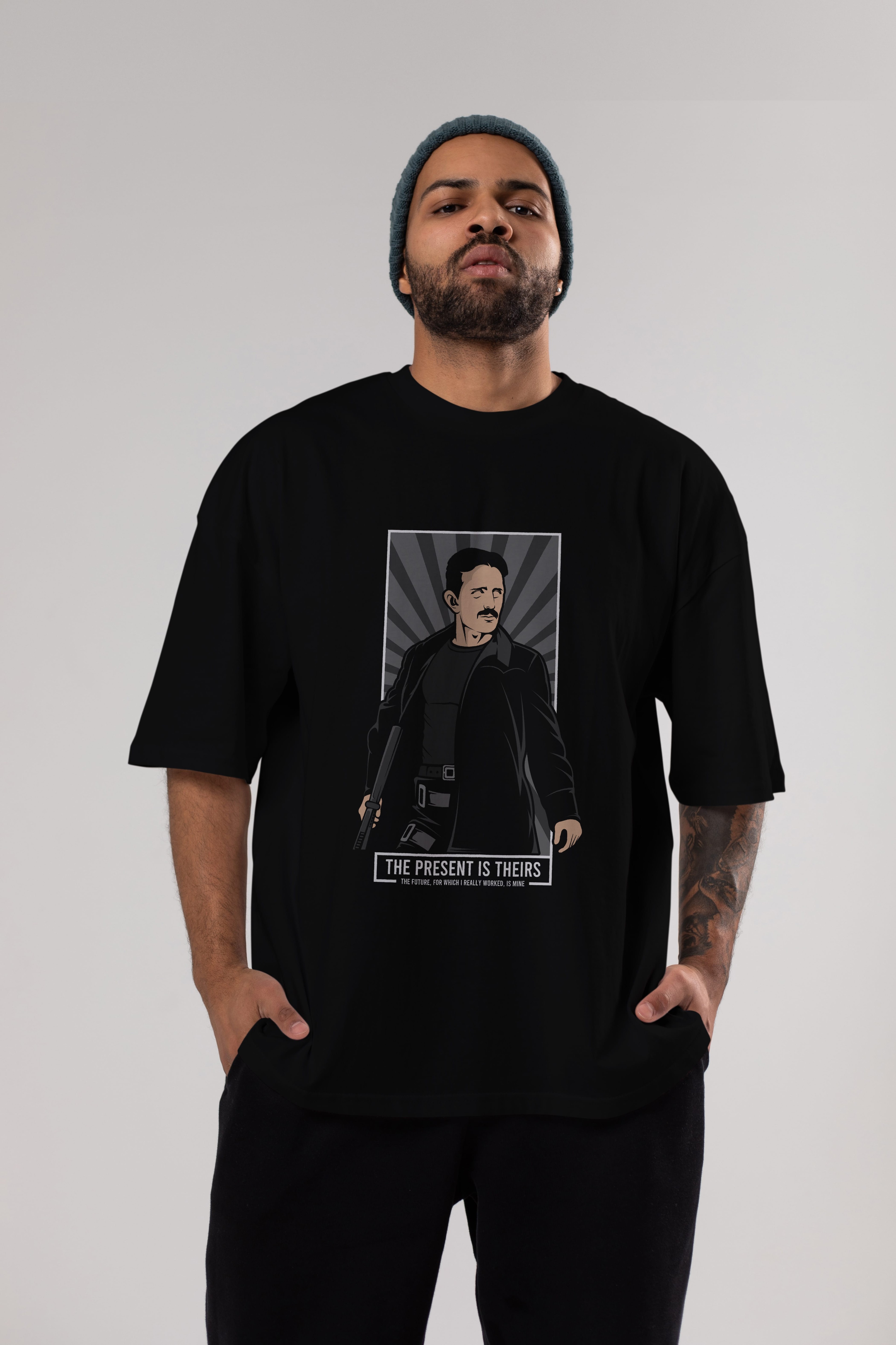 Tesla Matrix Ön Baskılı Oversize t-shirt Erkek Kadın Unisex %100 Pamuk tişort