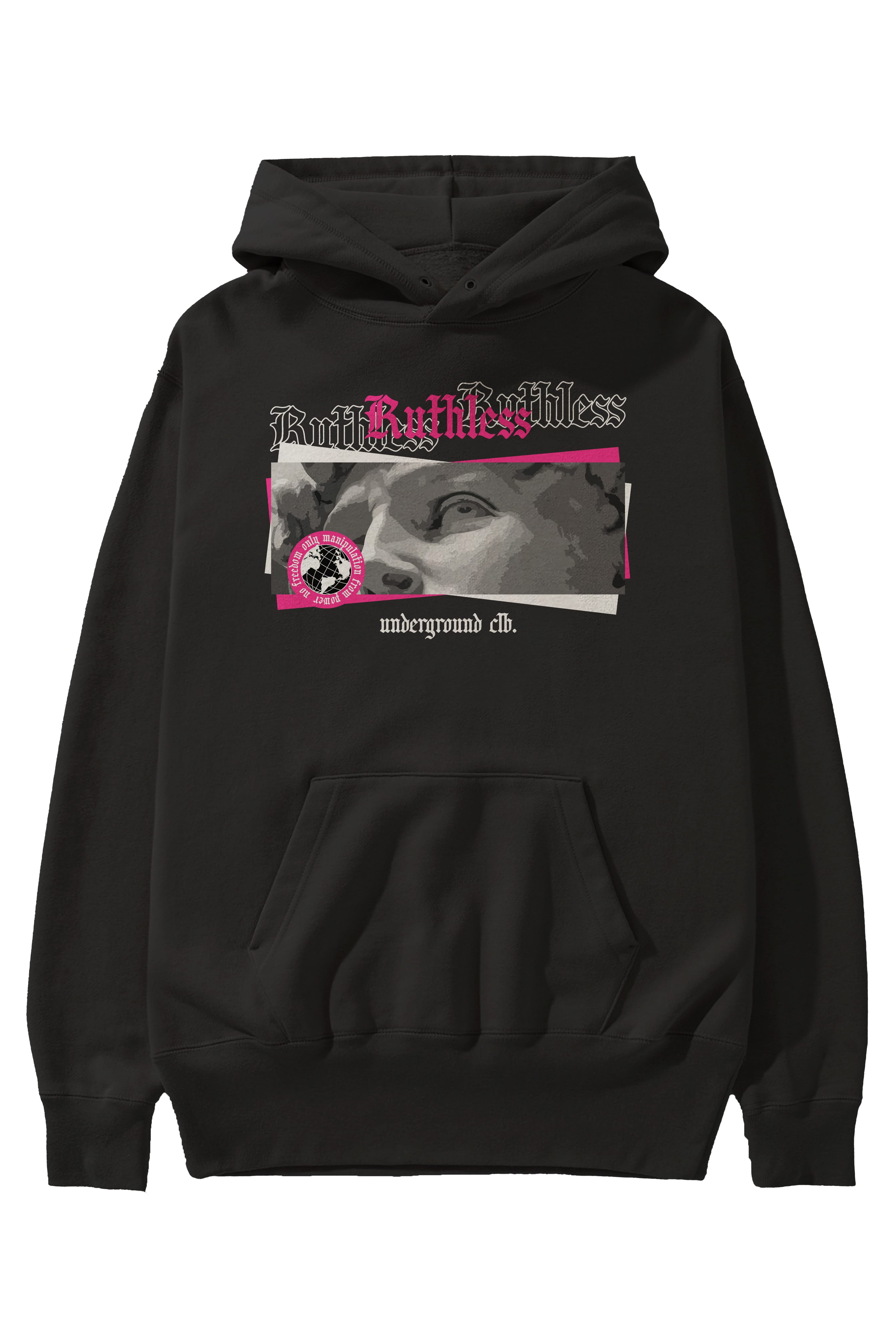 Ruthless Ön Baskılı Hoodie Oversize Kapüşonlu Sweatshirt Erkek Kadın Unisex