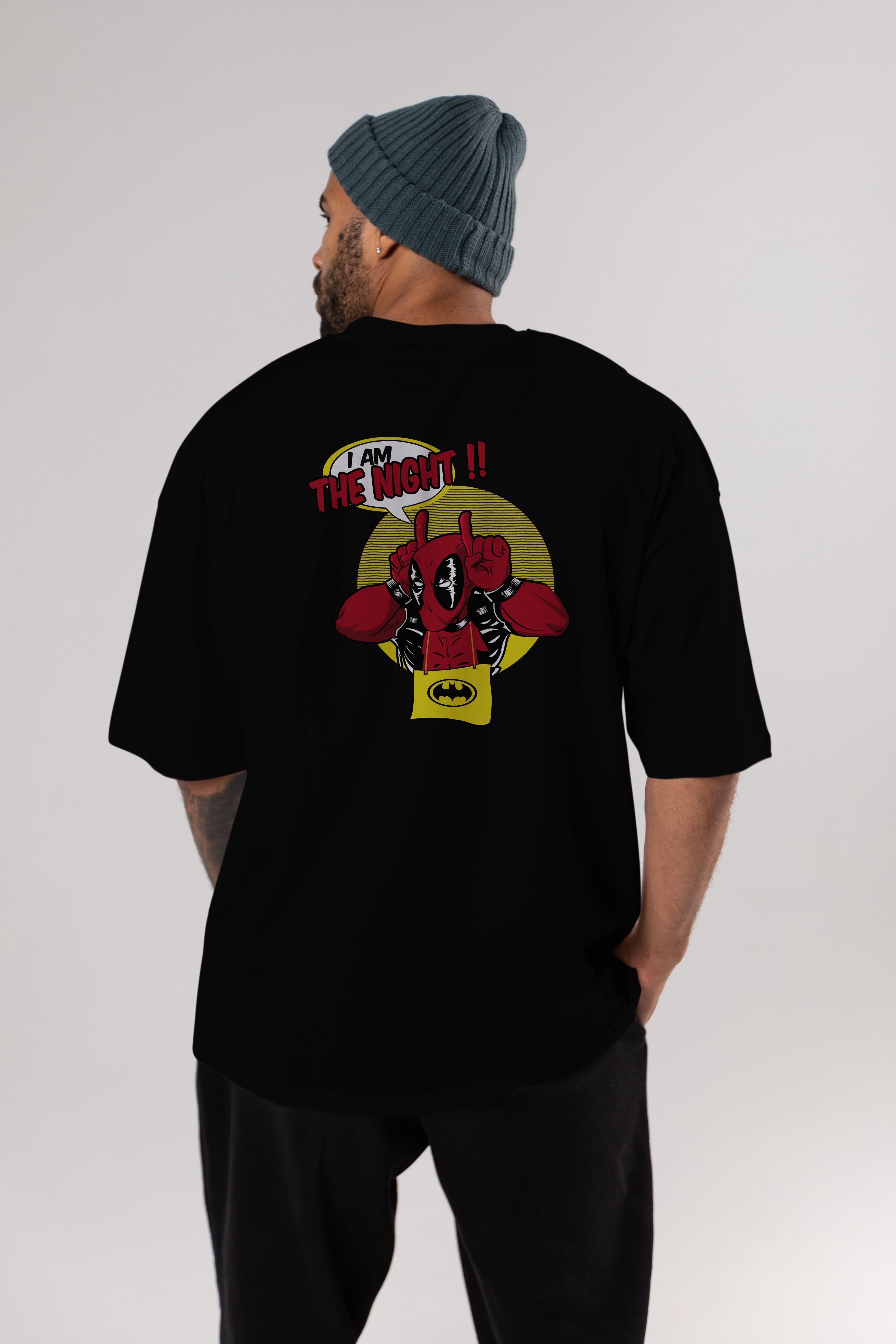 Deadpool (1) Arka Baskılı Oversize t-shirt Erkek Kadın Unisex %100 Pamuk Bisiklet Yaka tişort
