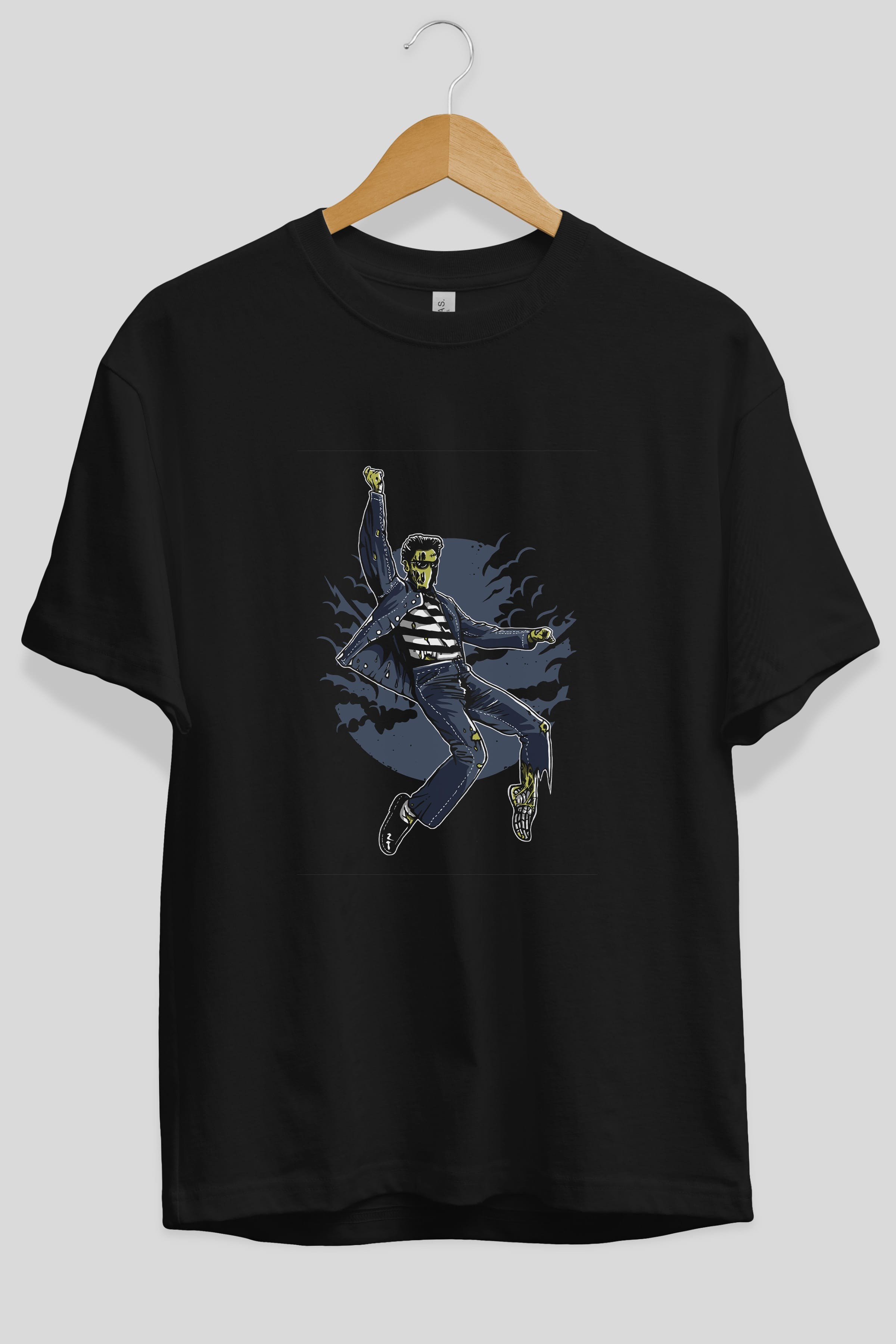 Zombie King Ön Baskılı Oversize t-shirt Erkek Kadın Unisex %100 Pamuk tişort