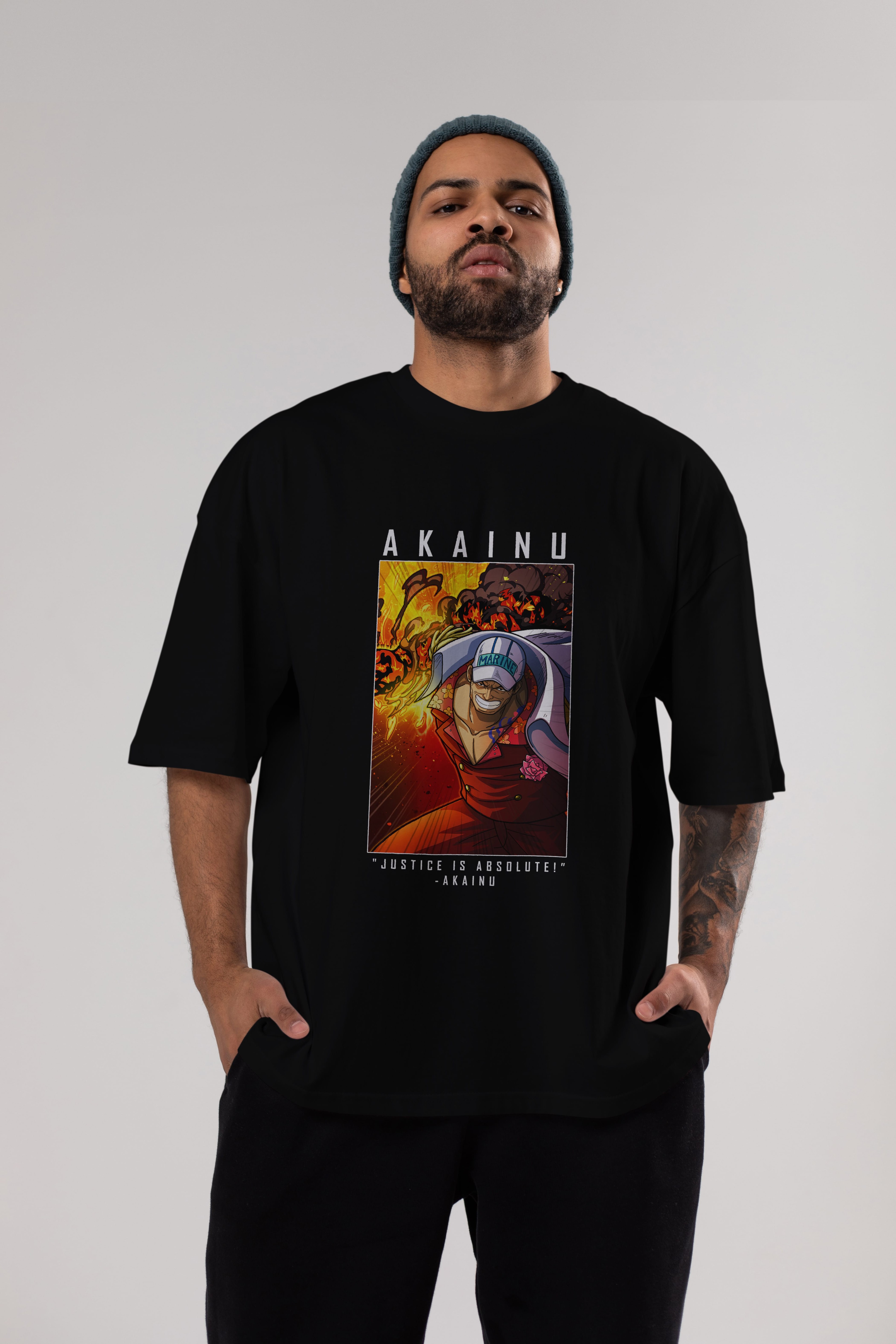 Sakazuki Anime Ön Baskılı Oversize t-shirt Erkek Kadın Unisex