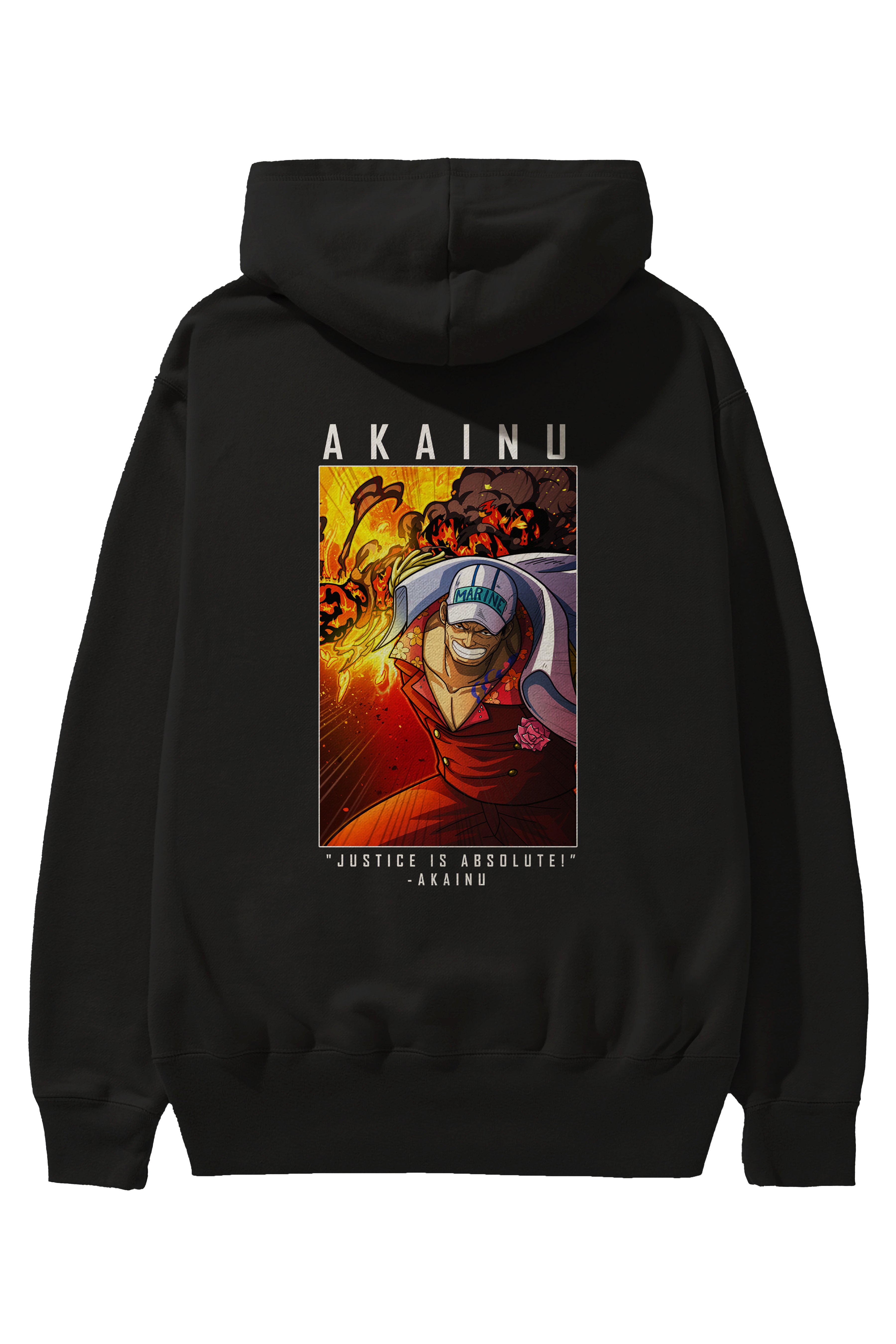 Sakazuki Anime Arka Baskılı Hoodie Oversize Kapüşonlu Sweatshirt Erkek Kadın Unisex