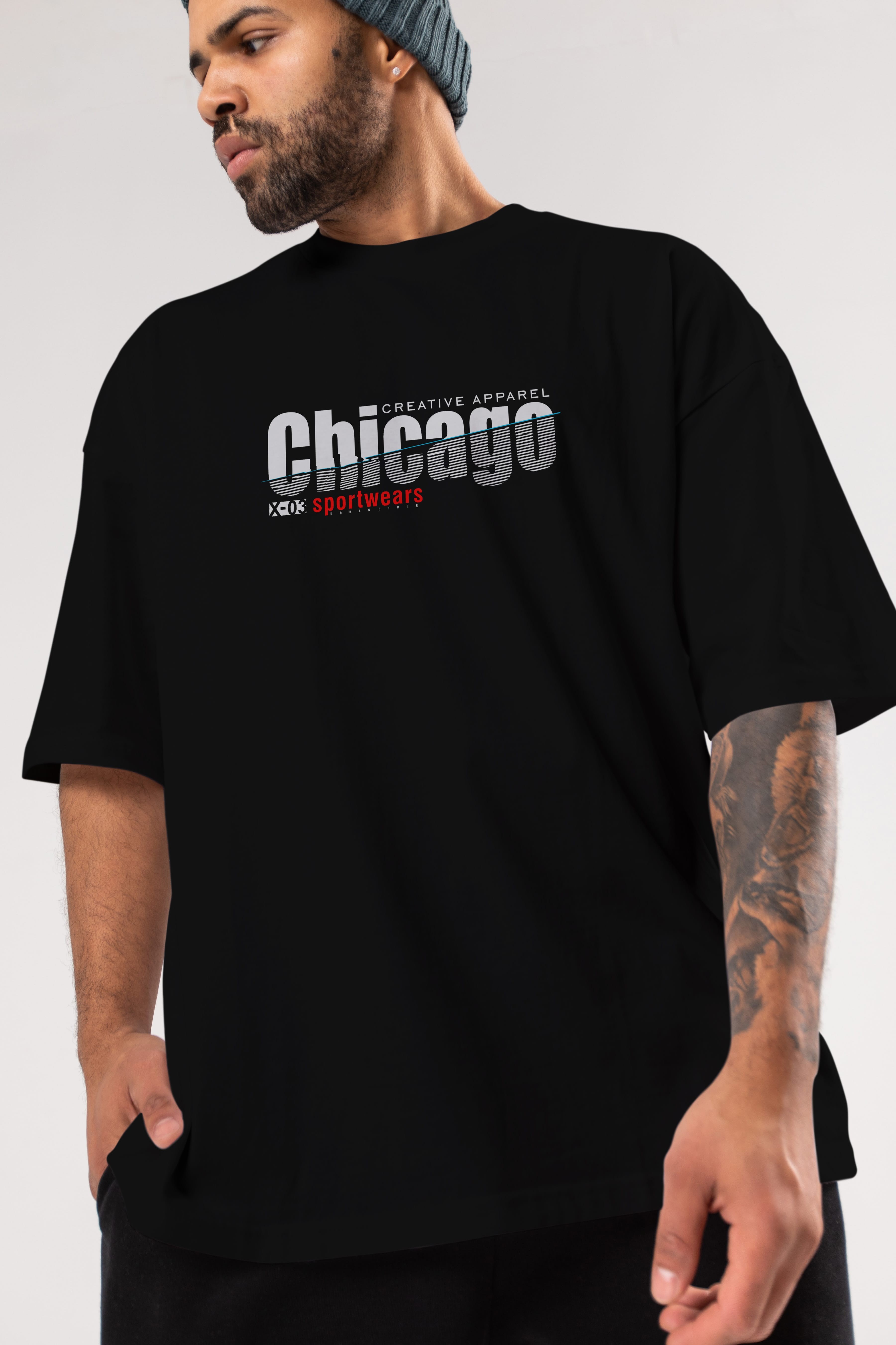 Chicago Sport Ön Baskılı Oversize t-shirt Erkek Kadın Unisex