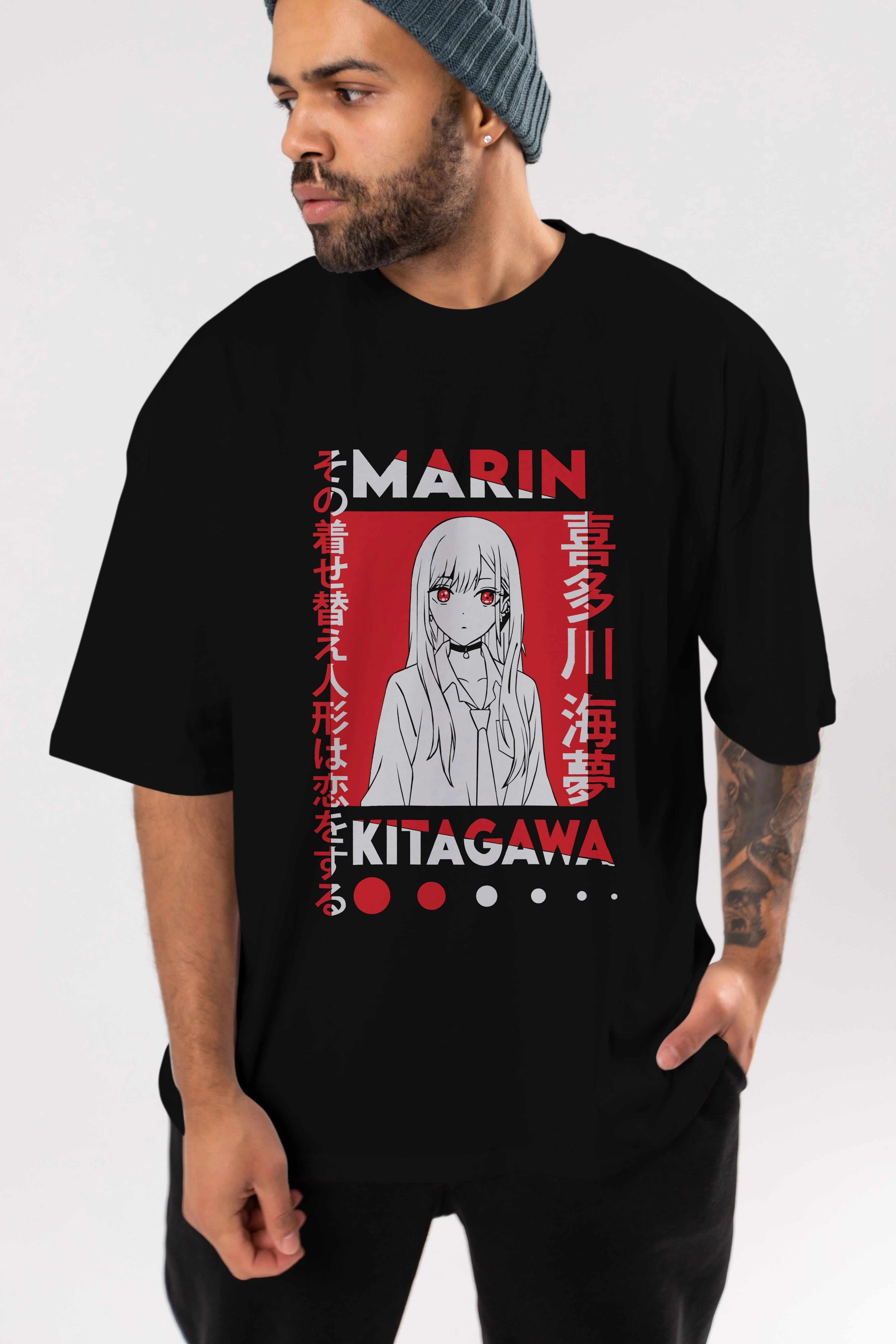 MARIN KITAGAWA Anime Ön Baskılı Oversize t-shirt %100 pamuk Erkek Kadın Unisex