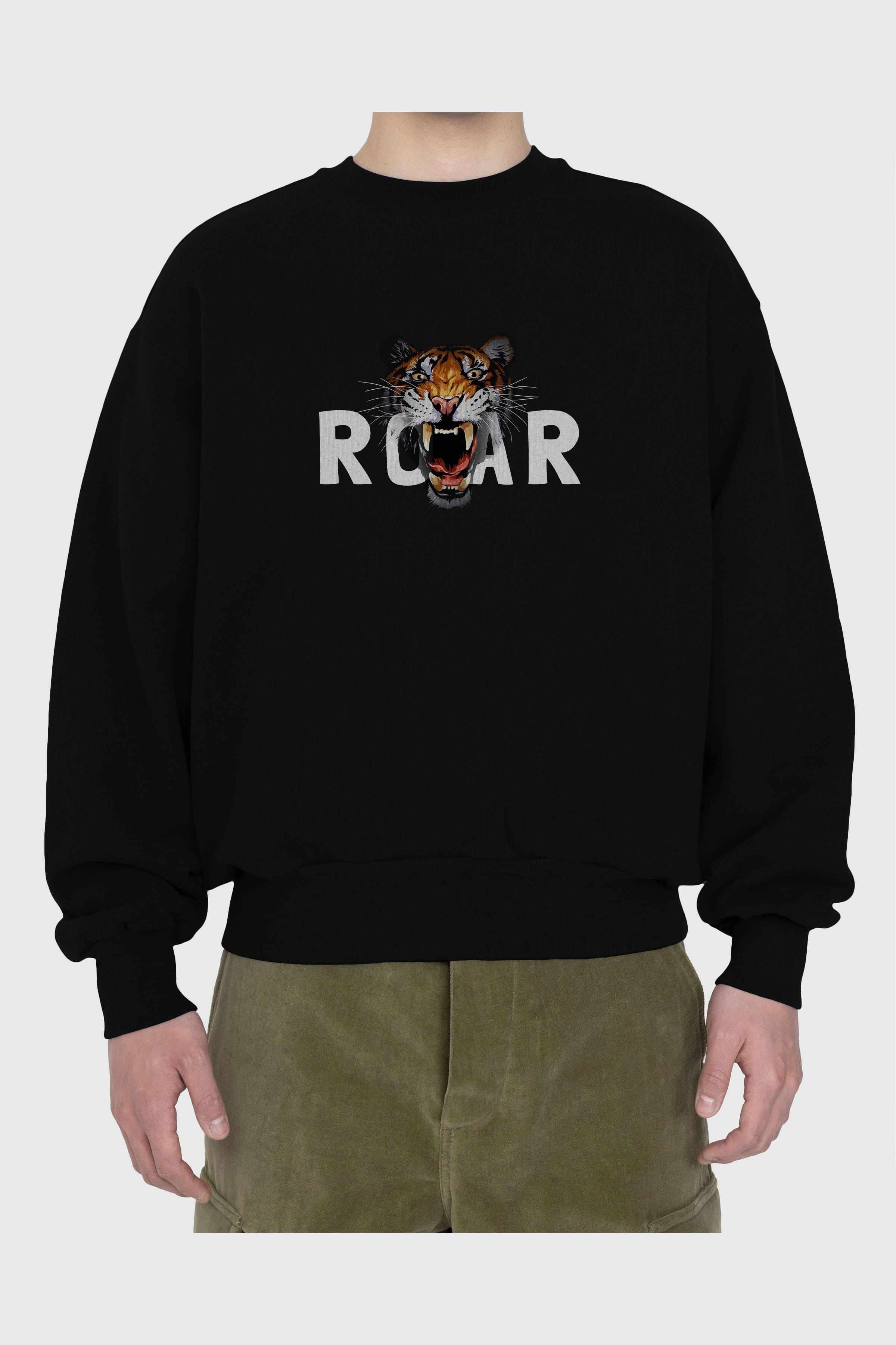 Teddy Bear Roar Ön Baskılı Oversize Sweatshirt Erkek Kadın Unisex