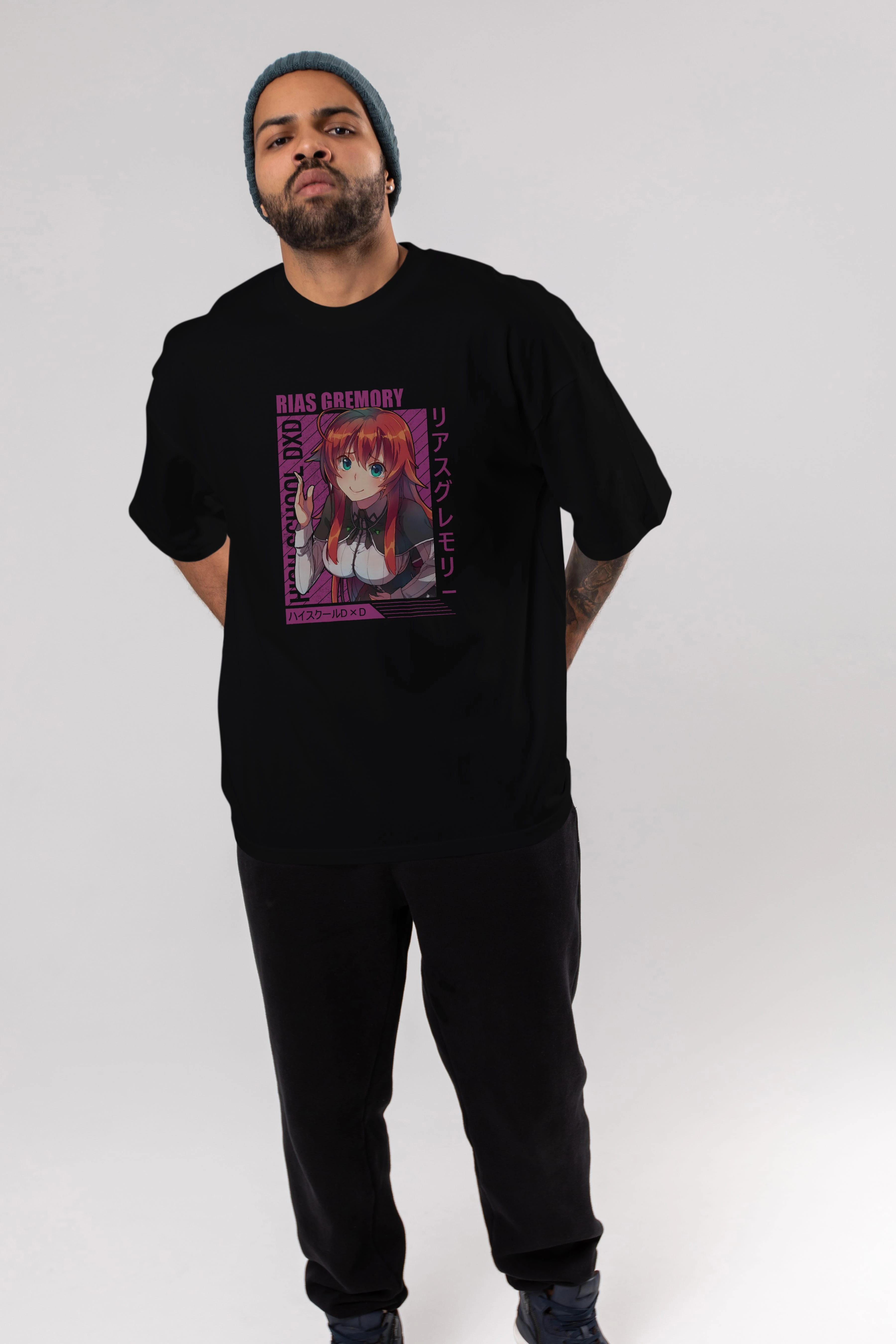 Rias Gremory 10 Anime Ön Baskılı Oversize t-shirt %100 pamuk Erkek Kadın Unisex