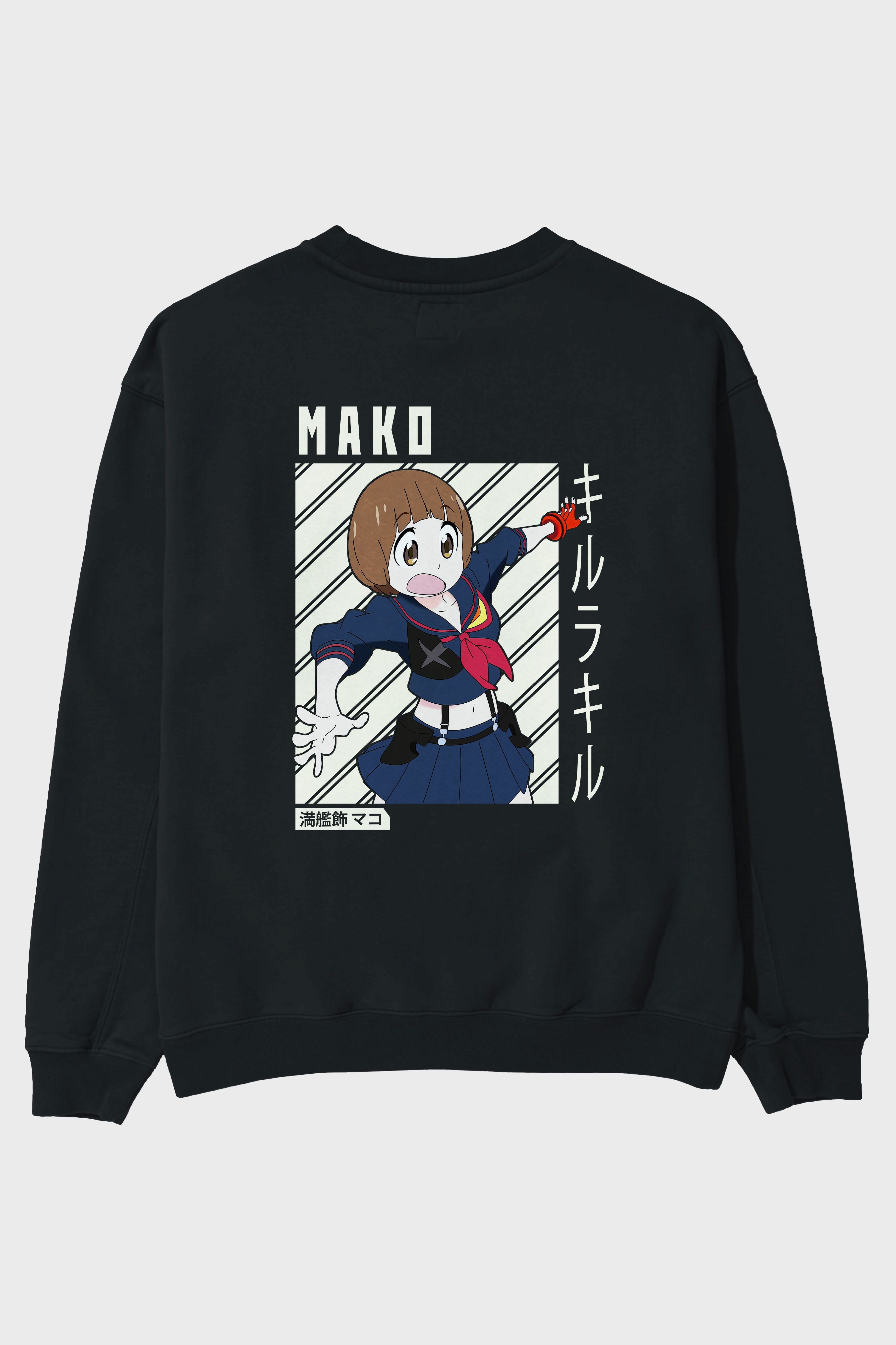 Mako Mankanshoku 1 Anime Arka Baskılı Oversize Sweatshirt Erkek Kadın Unisex