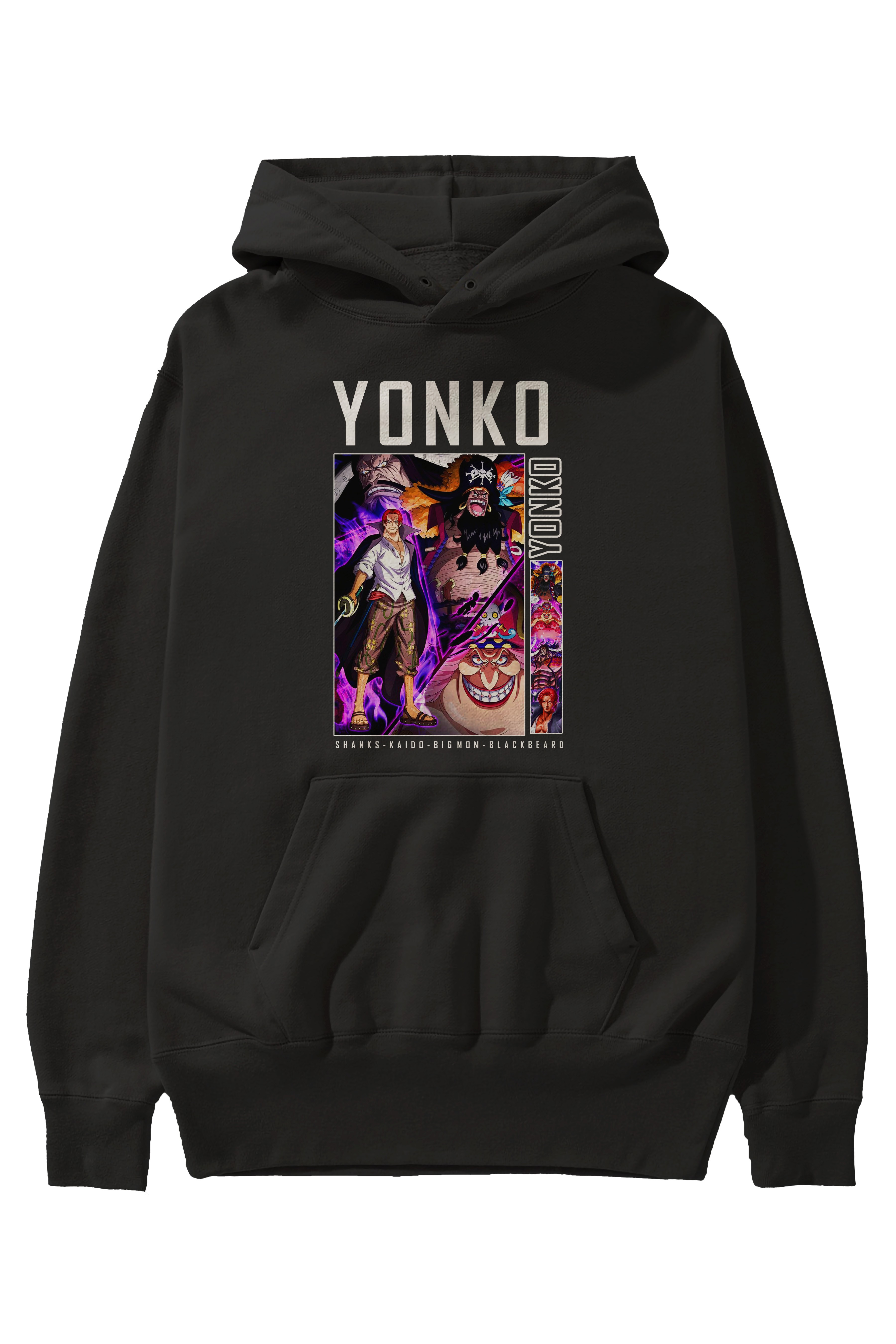 Yonko Anime Ön Baskılı Hoodie Oversize Kapüşonlu Sweatshirt Erkek Kadın Unisex