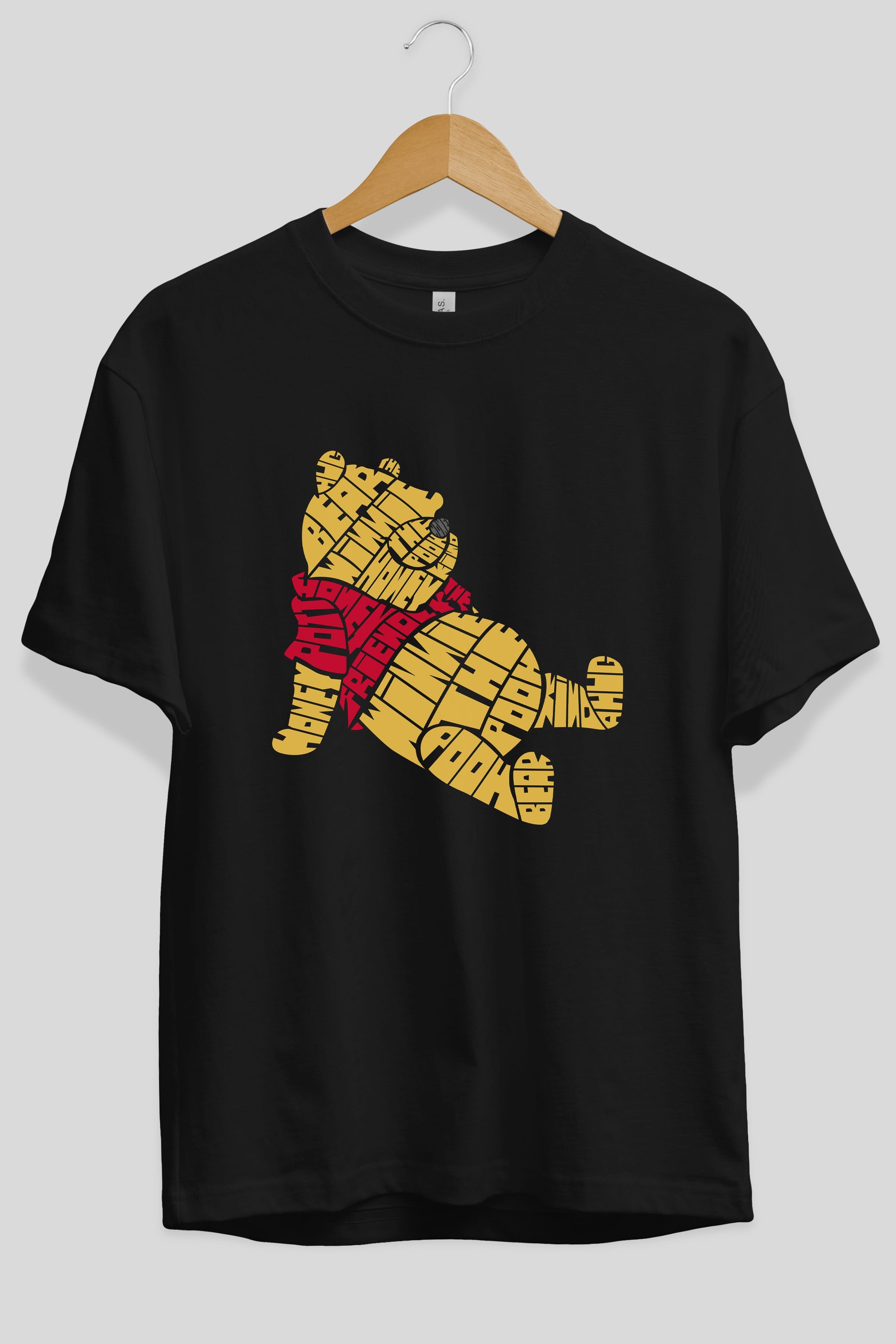 Winnie The Pooh Ön Baskılı Oversize t-shirt %100 pamuk Erkek Kadın Unisex