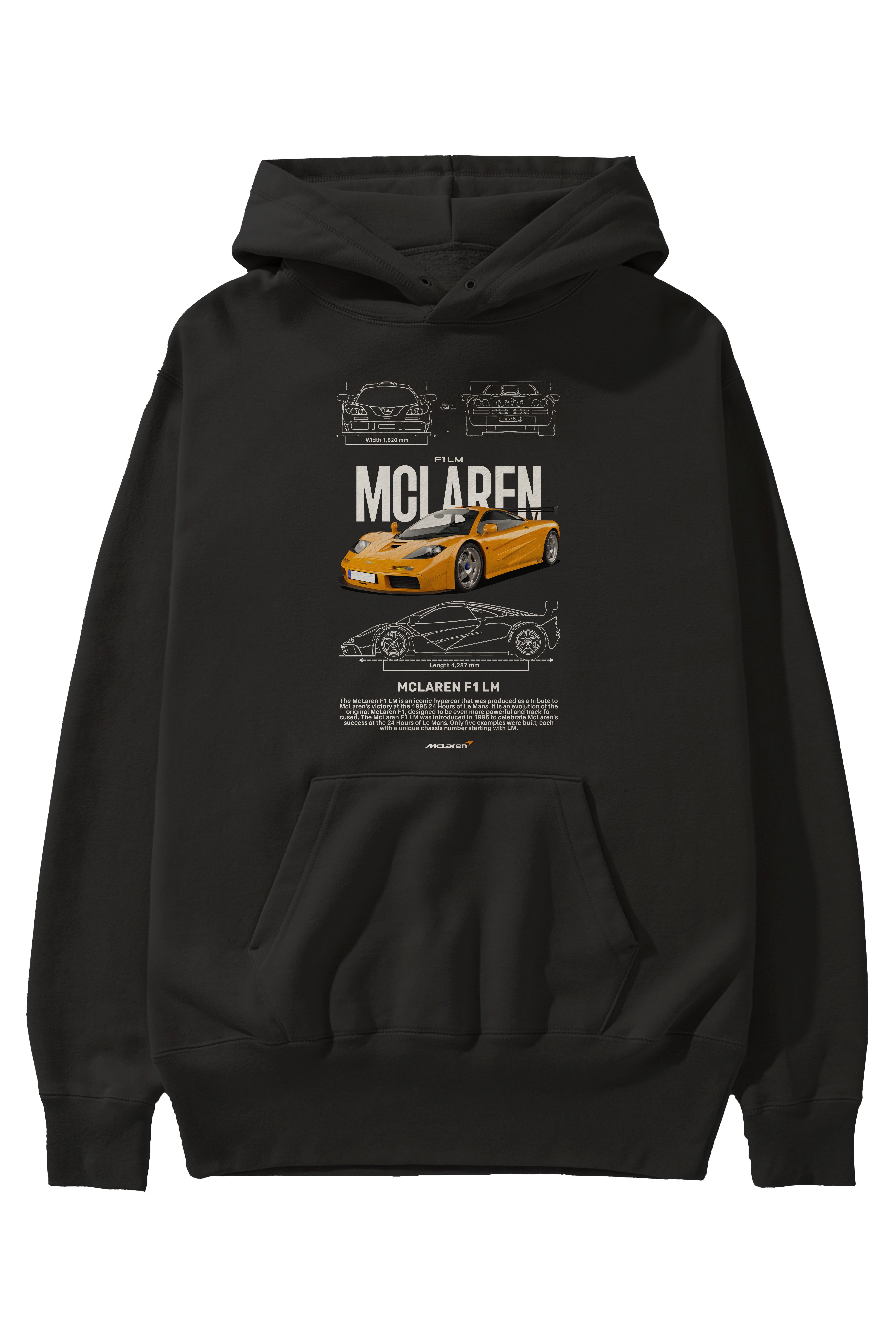 MCLAREN F1 LM 1 Ön Baskılı Hoodie Oversize Kapüşonlu Sweatshirt Erkek Kadın Unisex