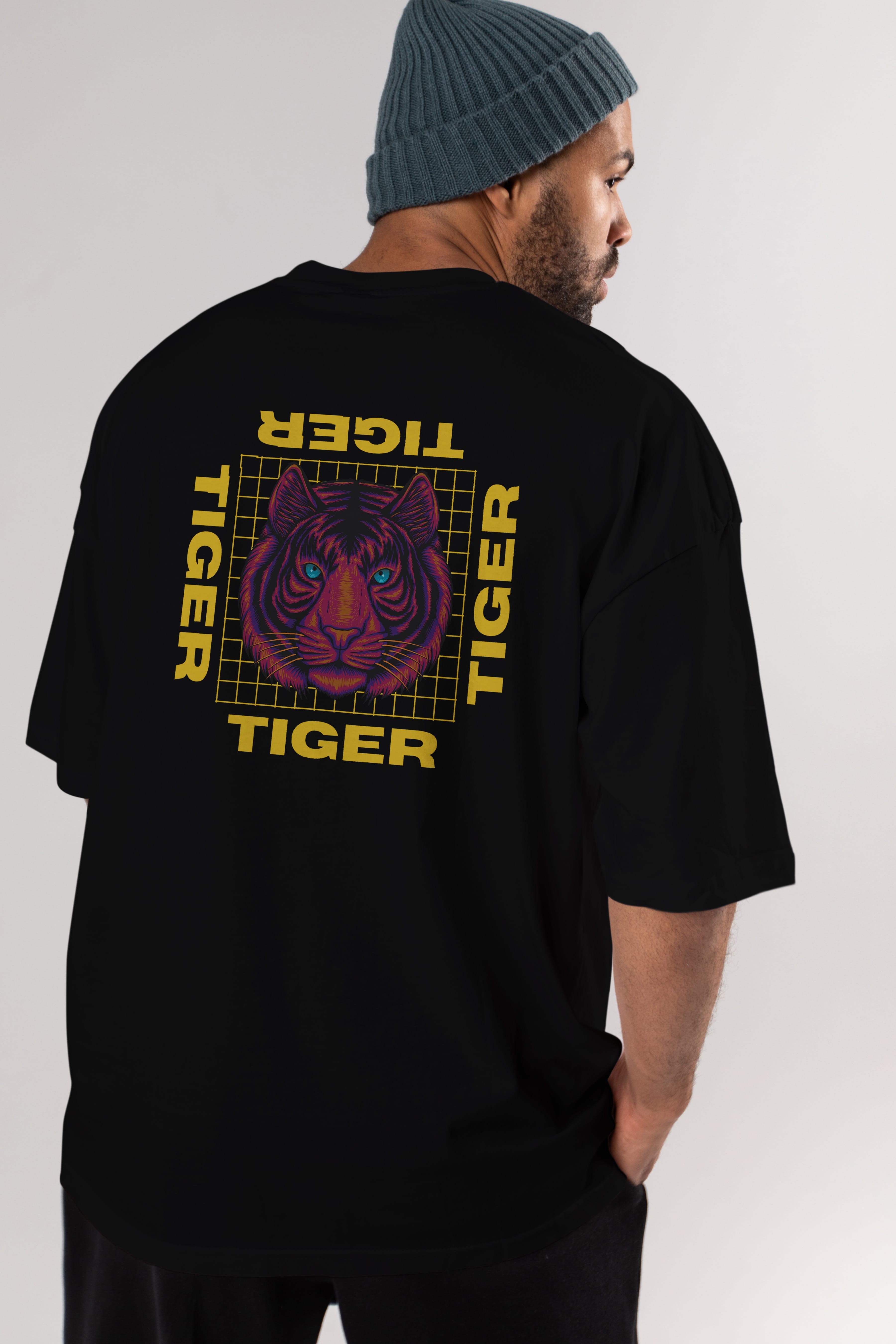 Tiger Yazılı Streetwear Arka Baskılı Oversize t-shirt Erkek Kadın Unisex