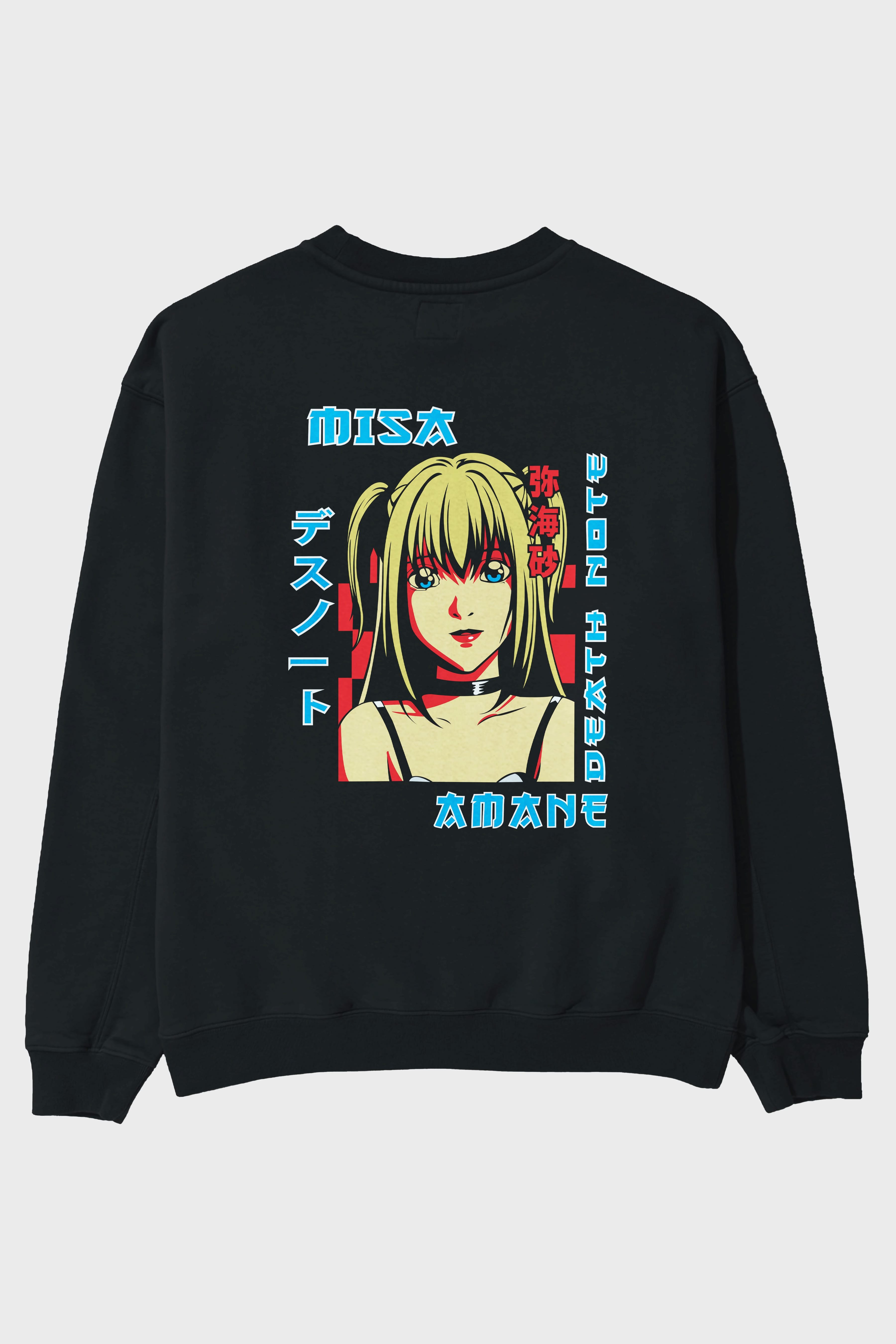 MISA-DEATH NOTE Anime Arka Baskılı Oversize Sweatshirt Erkek Kadın Unisex