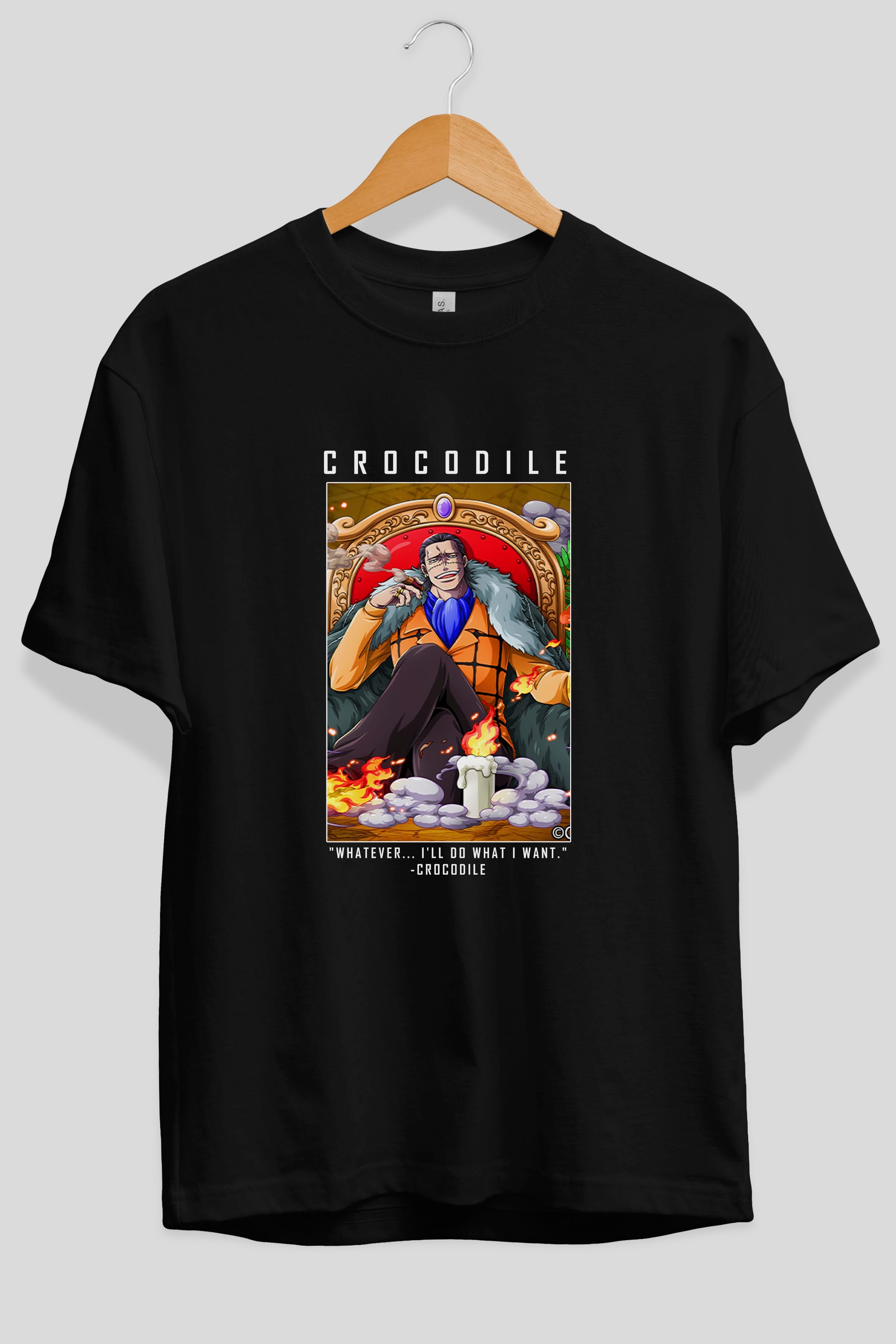 Crocodile Anime Ön Baskılı Oversize t-shirt Erkek Kadın Unisex