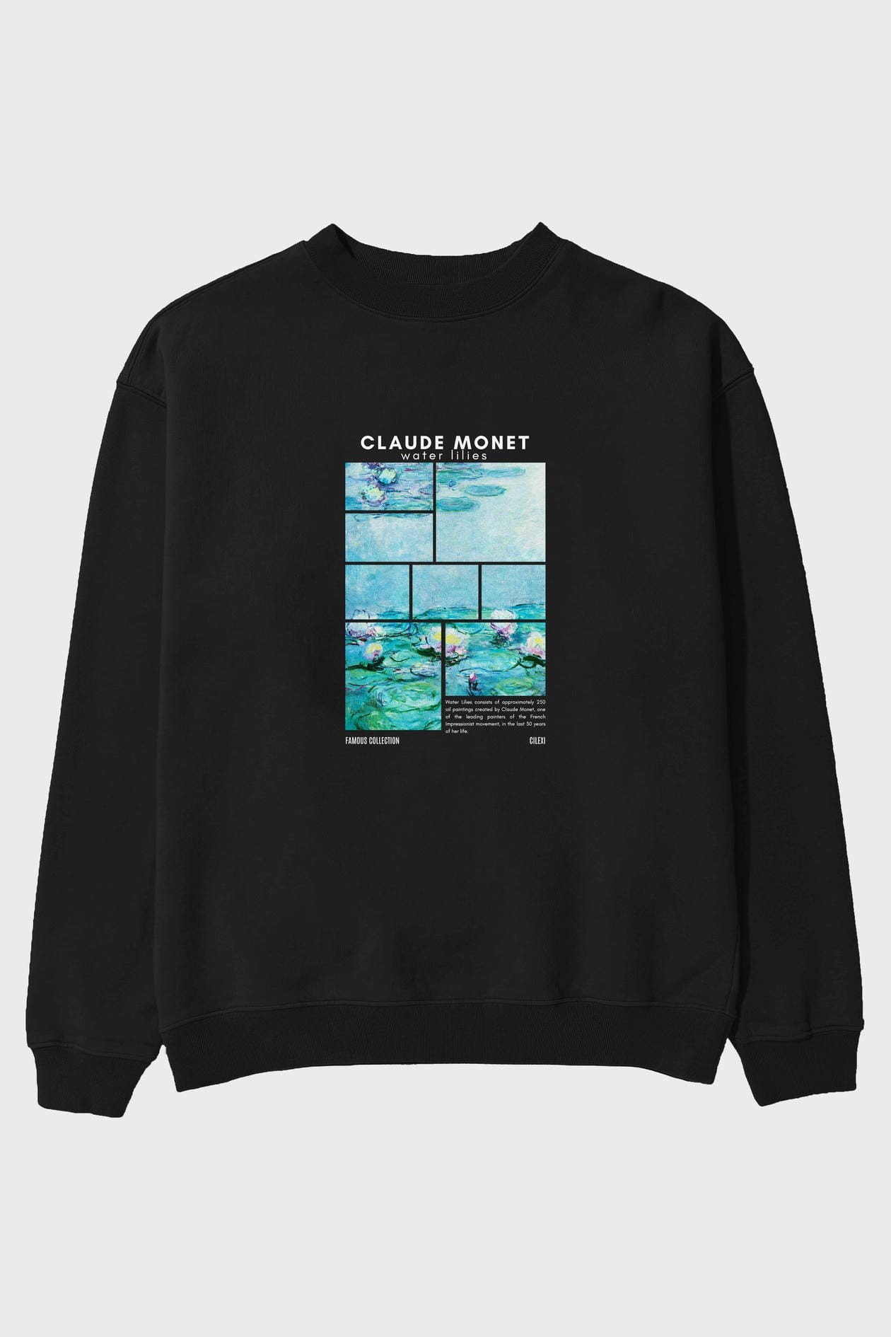 Claude Monet ön Baskılı Oversize Sweatshirt Erkek Kadın Unisex