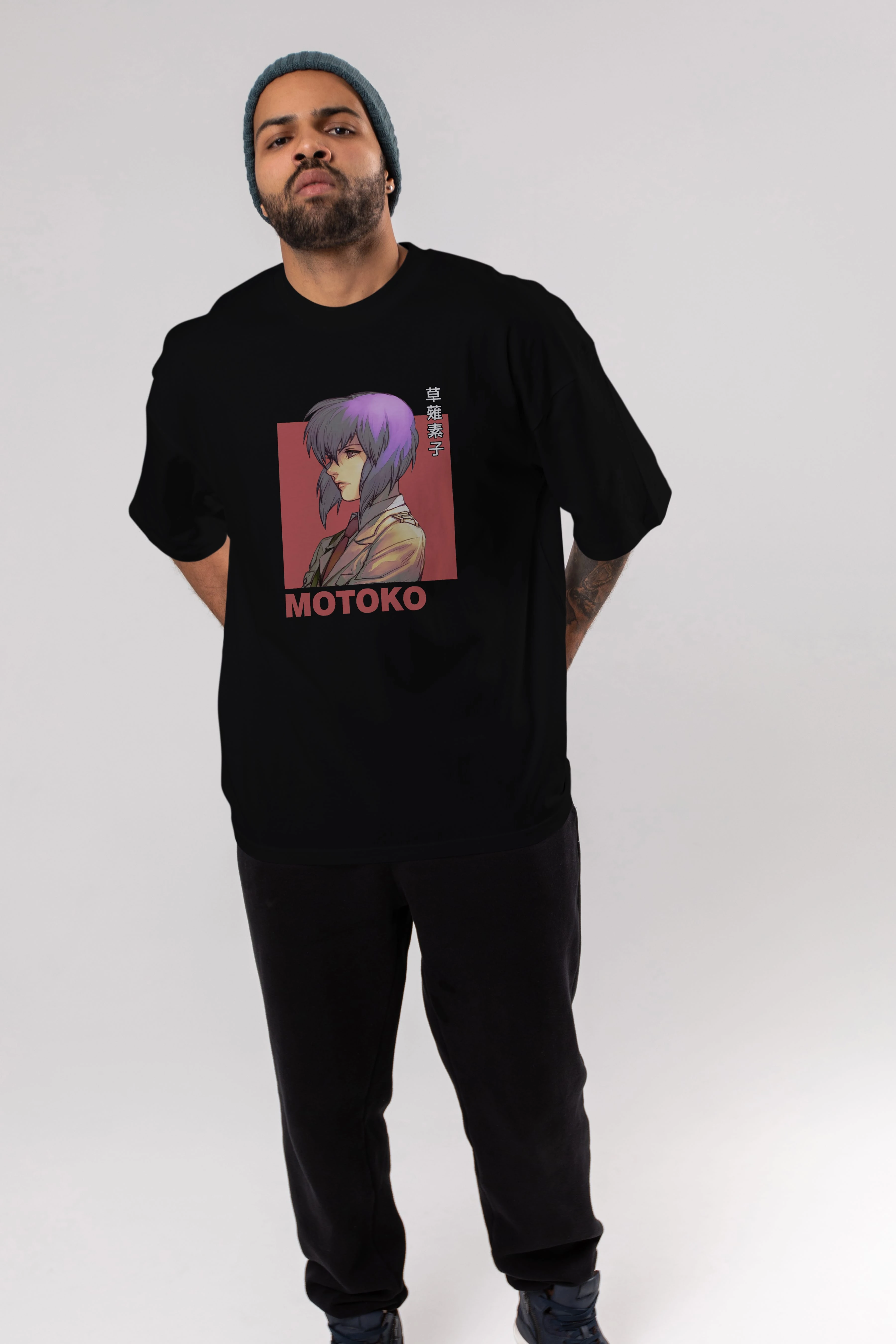 Motoko Kusanagi 12 Anime Ön Baskılı Oversize t-shirt %100 pamuk Erkek Kadın Unisex