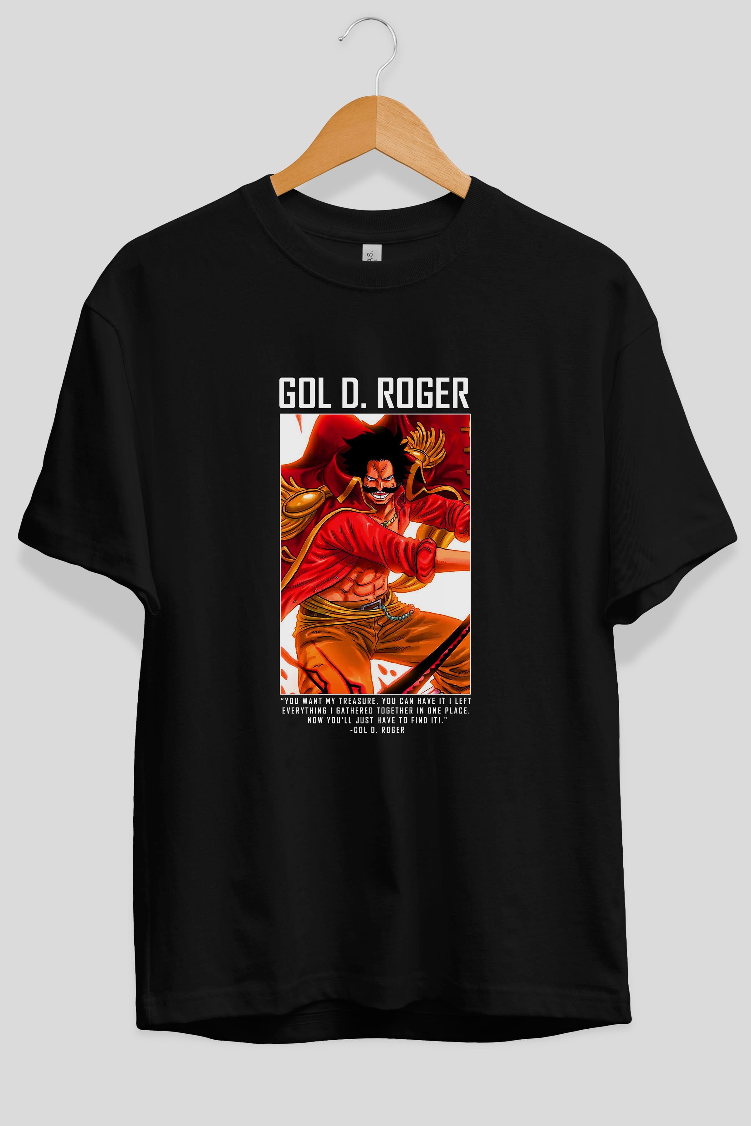 Gol D. Roger Anime Ön Baskılı Oversize t-shirt Erkek Kadın Unisex