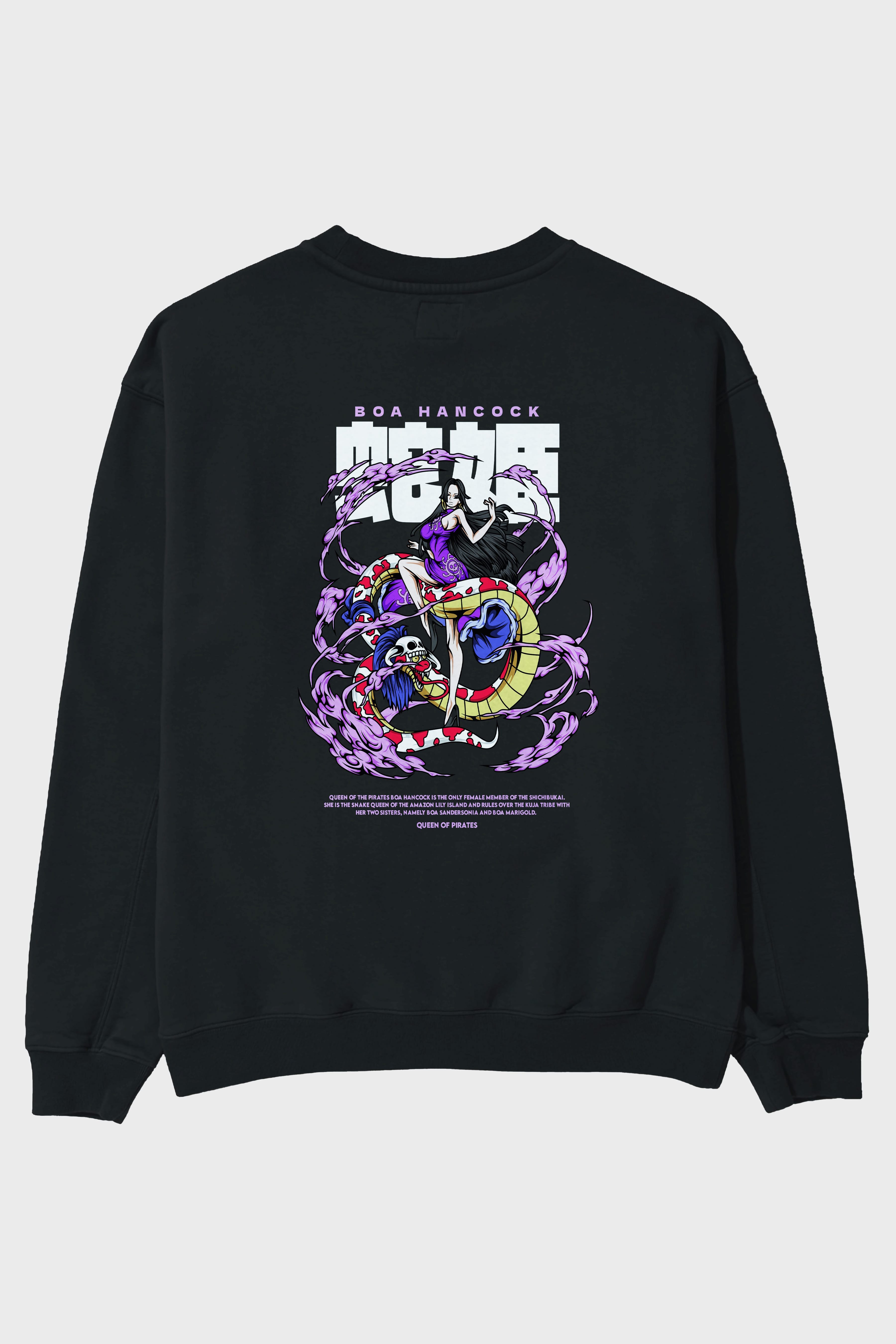Boa Hancock Anime Arka Baskılı Oversize Sweatshirt Erkek Kadın Unisex