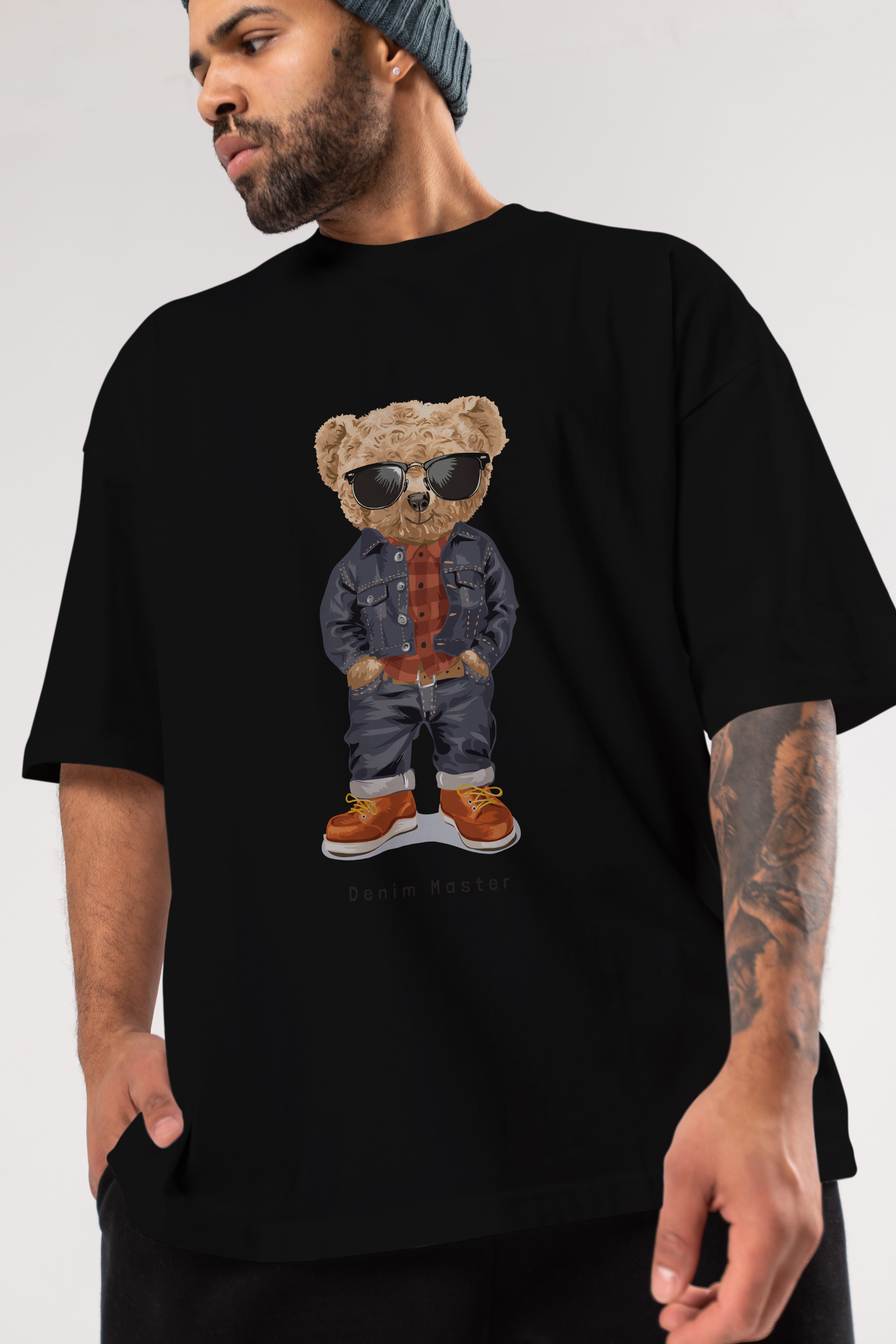 Teddy Bear Tarz Ön Baskılı Oversize t-shirt Erkek Kadın Unisex %100 Pamuk