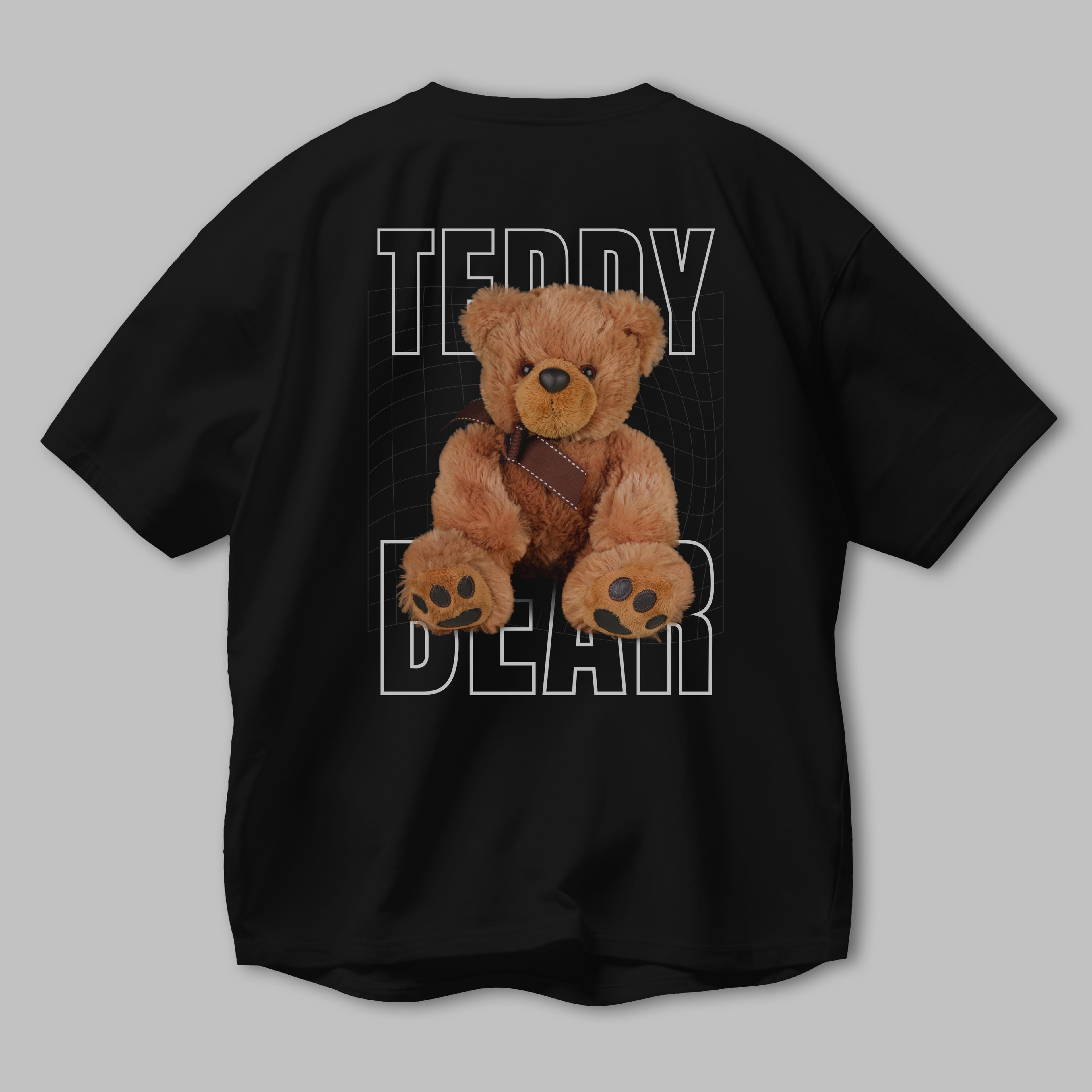 Teddy Bear Yazılı Arka Baskılı Oversize t-shirt Erkek Kadın Unisex