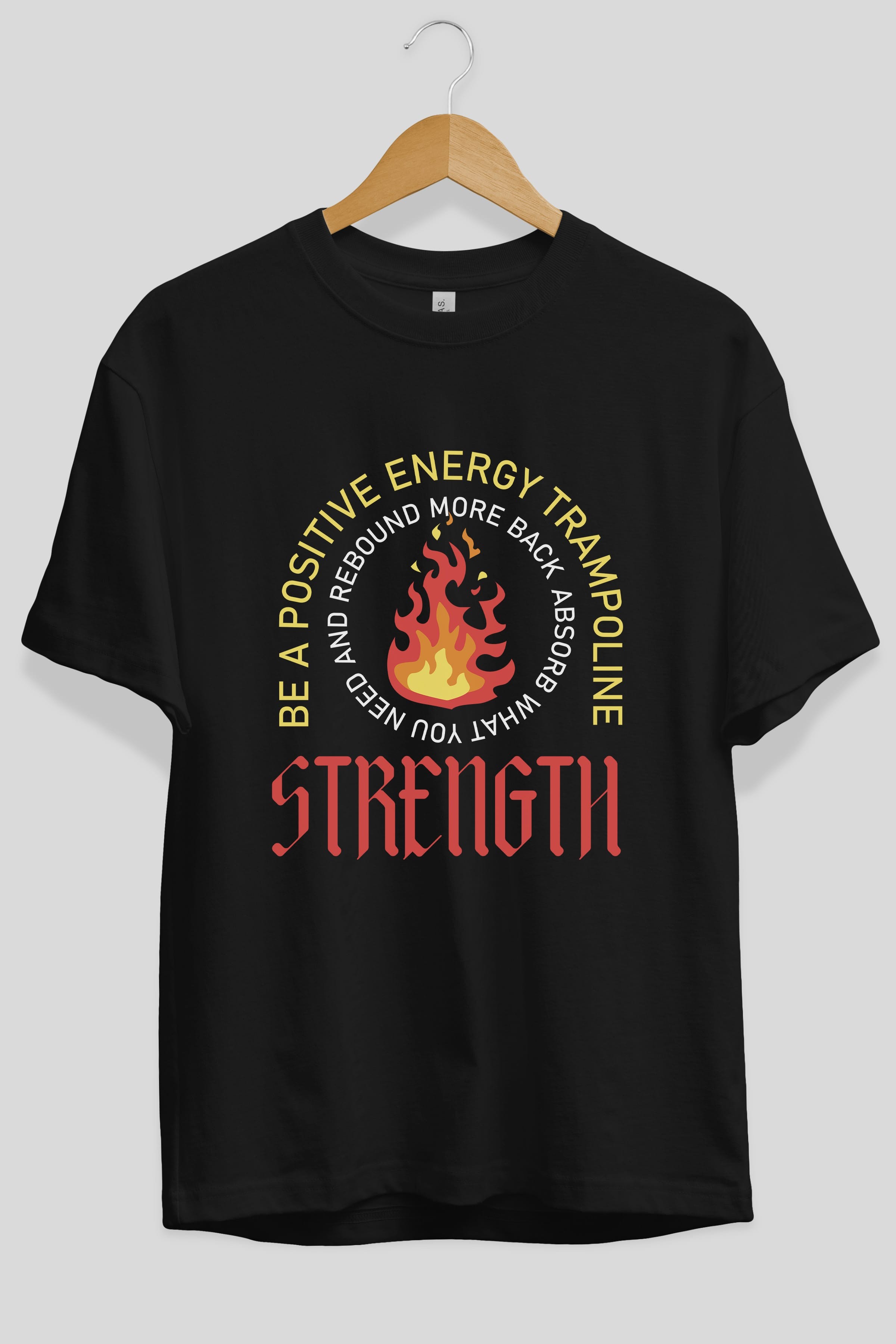 Positive Energy Ön Baskılı Oversize t-shirt Erkek Kadın Unisex