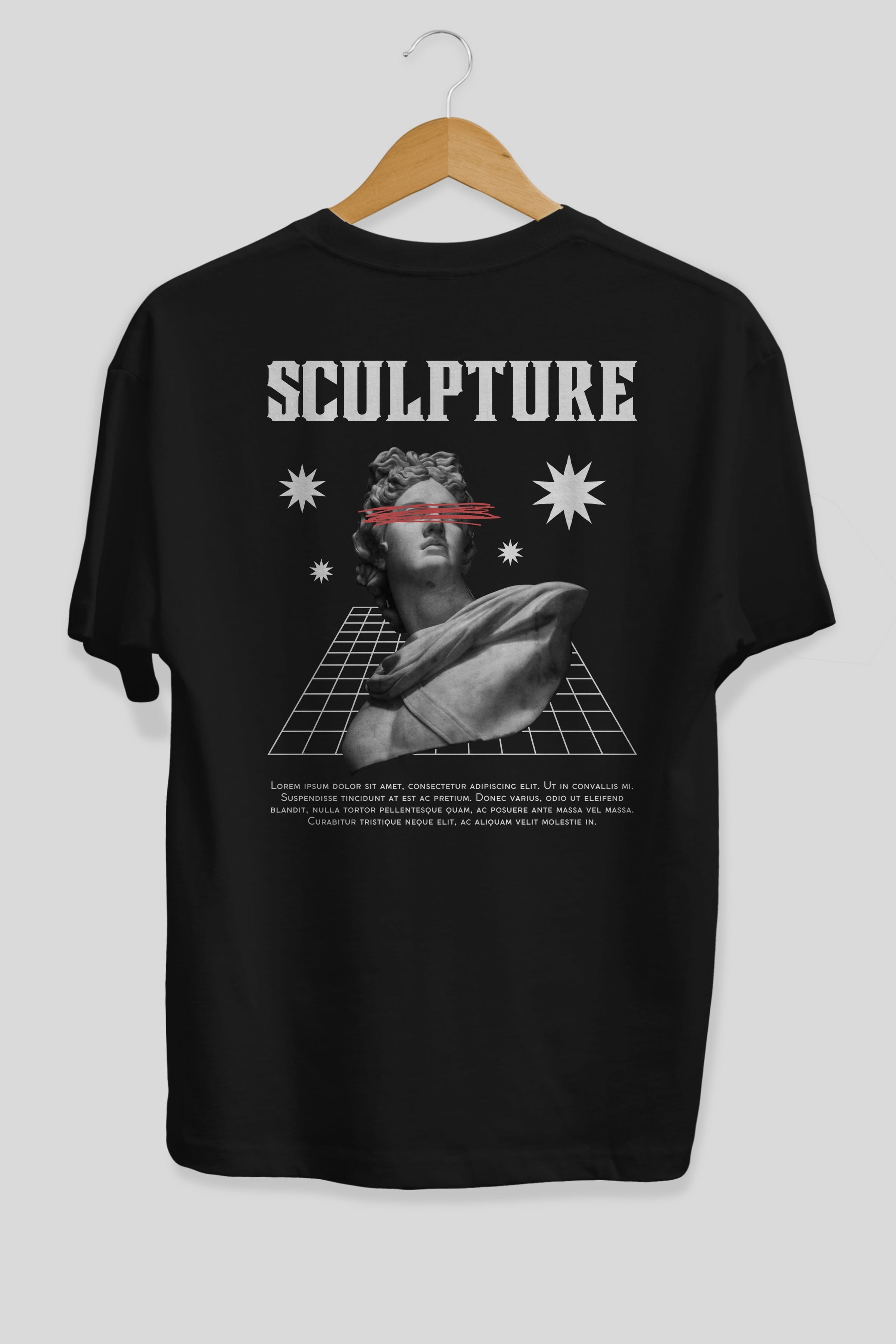 Sculpture Yazılı Arka Baskılı Oversize t-shirt Erkek Kadın Unisex