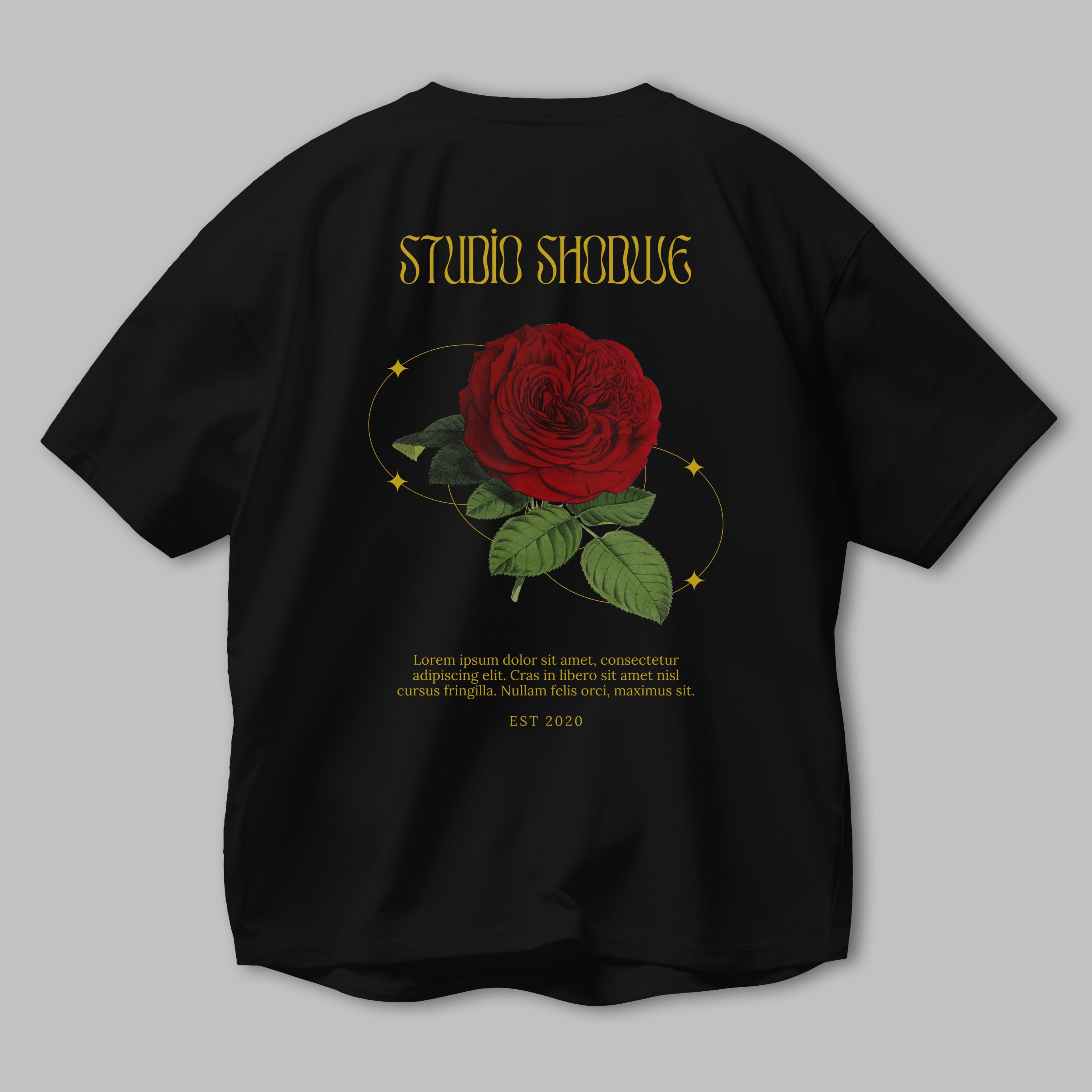 Studio Shodwe Rose Arka Baskılı Oversize t-shirt Erkek Kadın Unisex