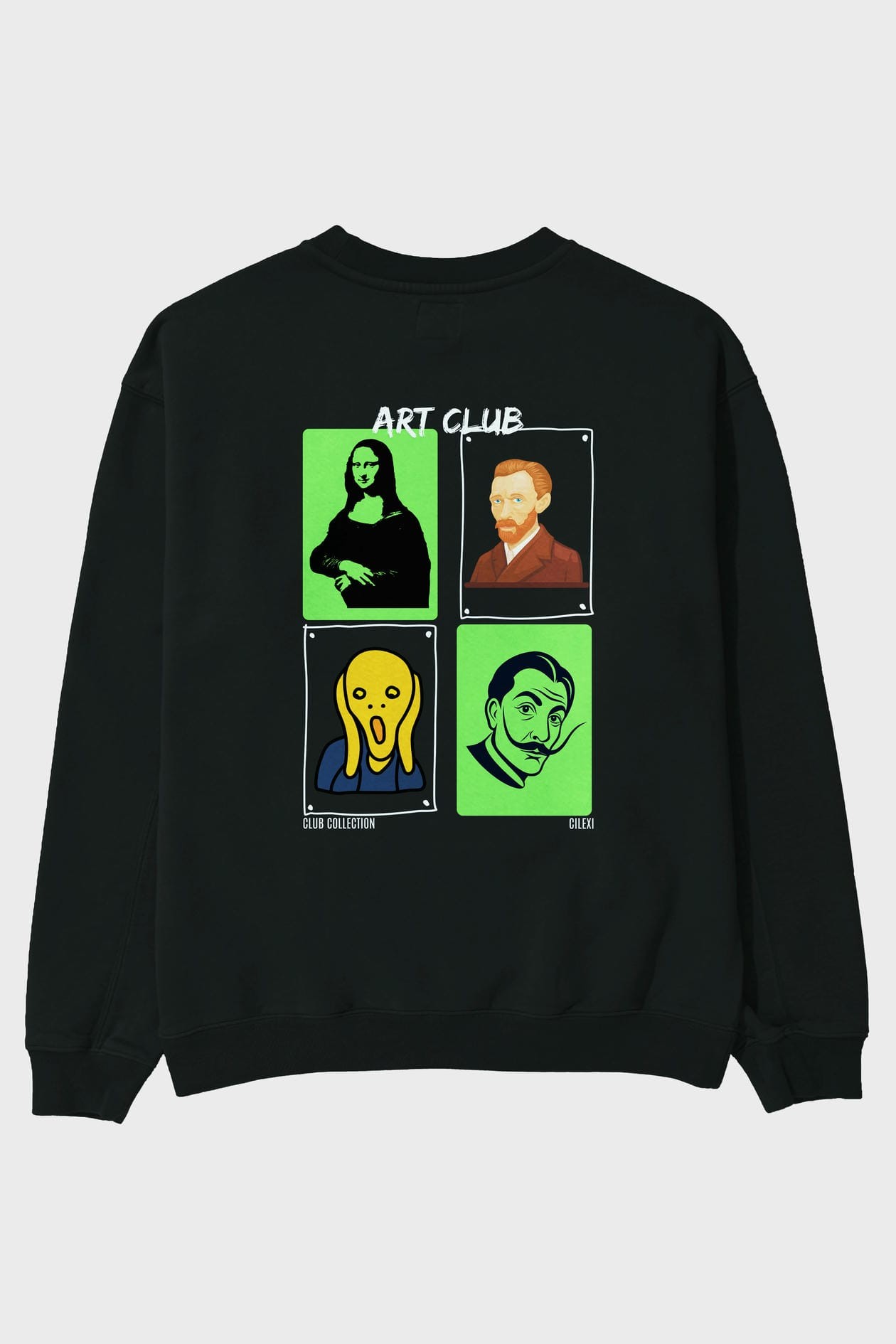 Art Club Arka Baskılı Oversize Sweatshirt Erkek Kadın Unisex