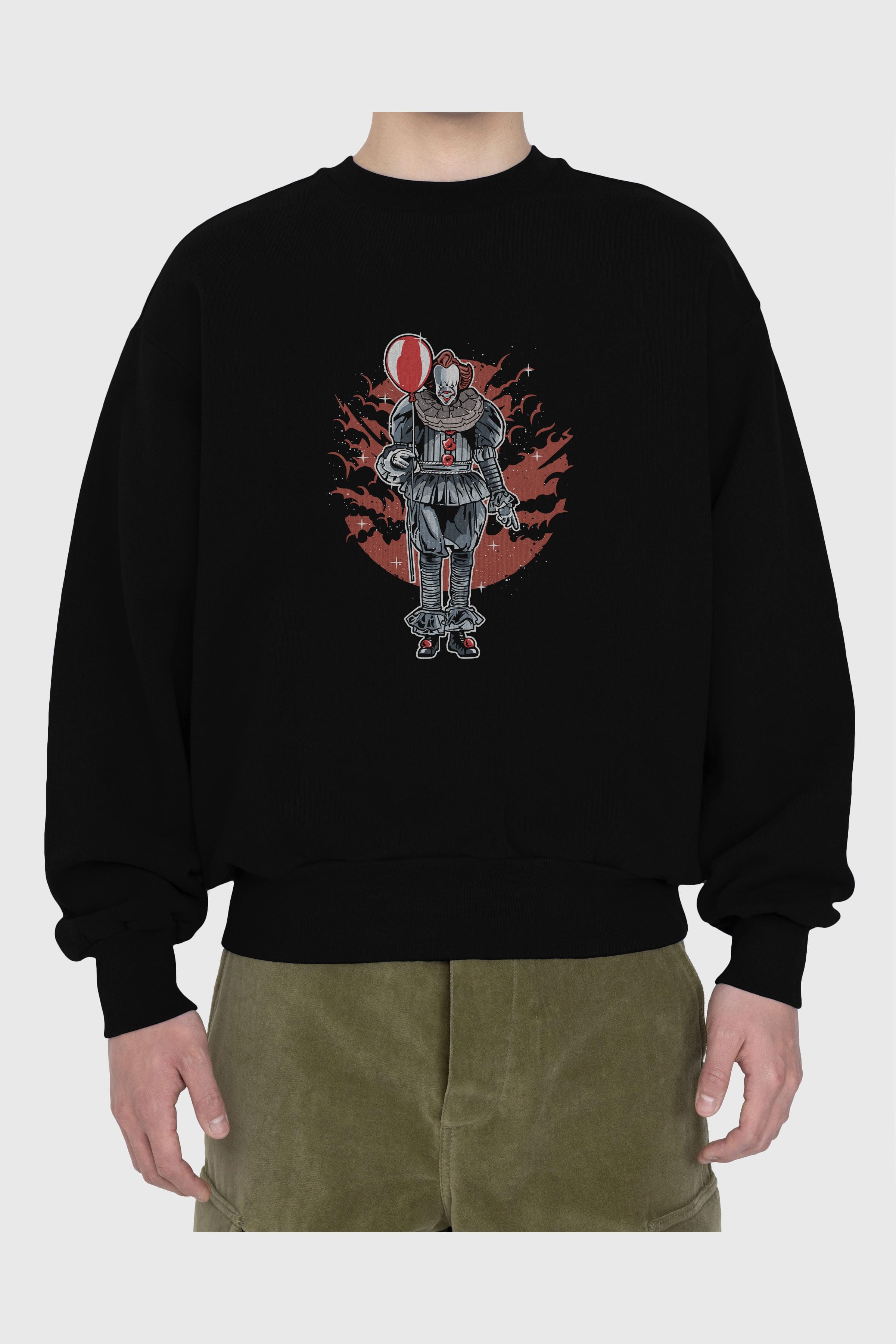 Pennywise Ön Baskılı Oversize Sweatshirt Erkek Kadın Unisex