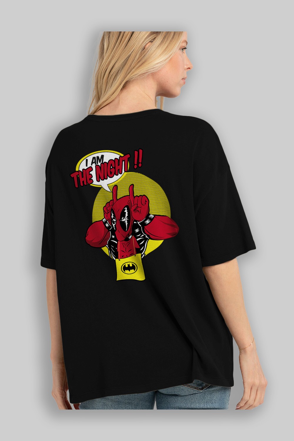 Deadpool (1) Arka Baskılı Oversize t-shirt Erkek Kadın Unisex %100 Pamuk Bisiklet Yaka tişort