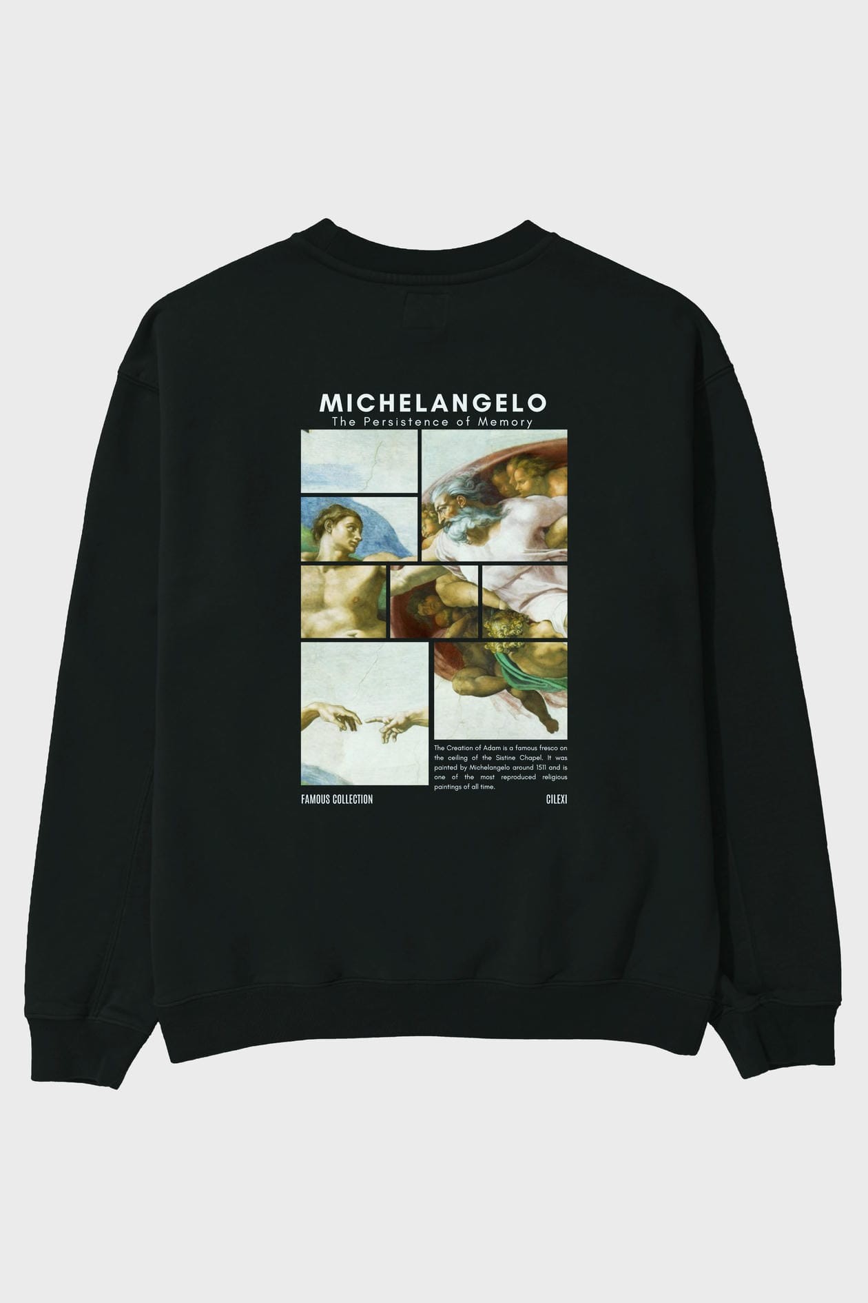 Michelangelo Arka Baskılı Oversize Sweatshirt Erkek Kadın Unisex