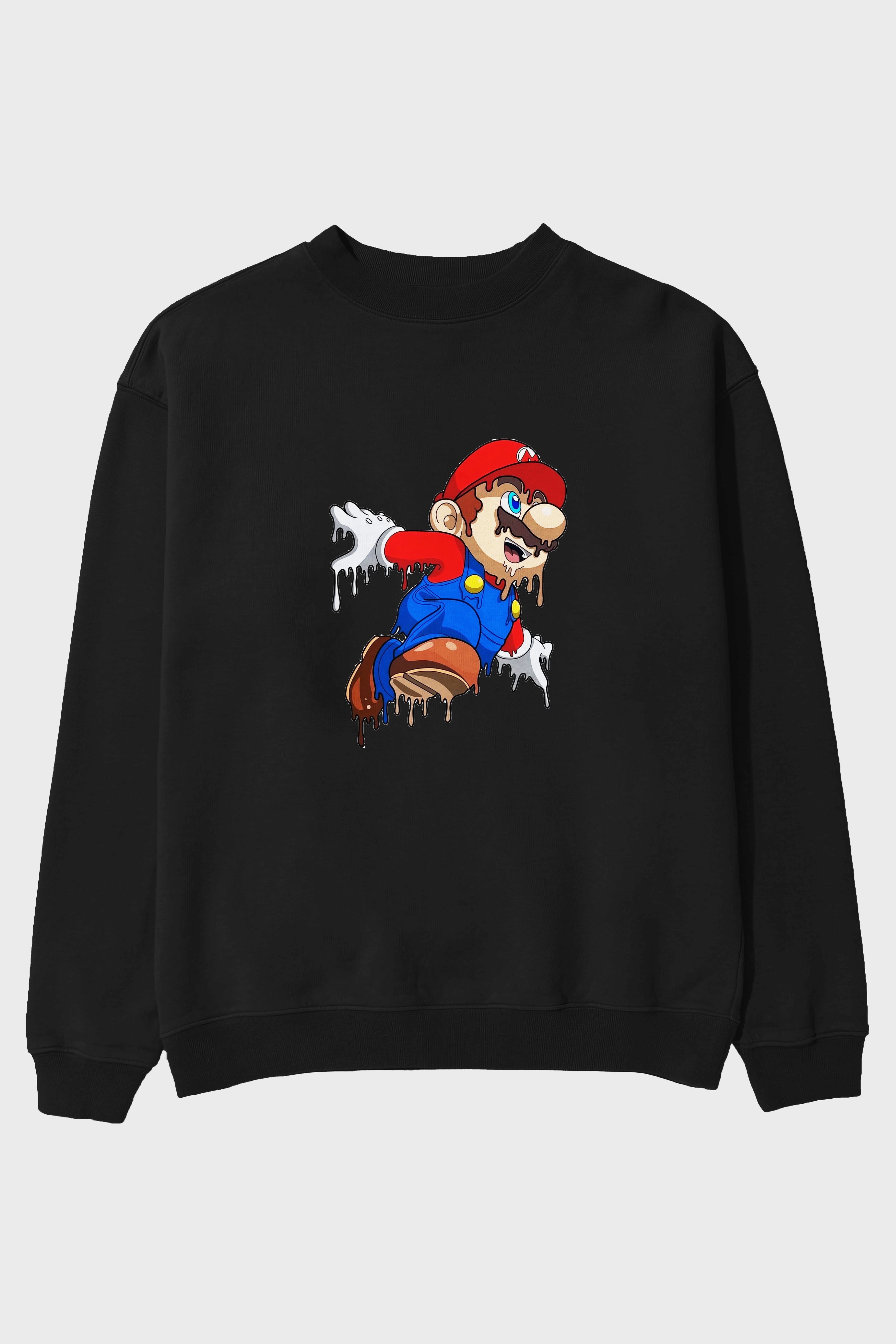 Super Mario 3 Ön Baskılı Oversize Sweatshirt Erkek Kadın Unisex