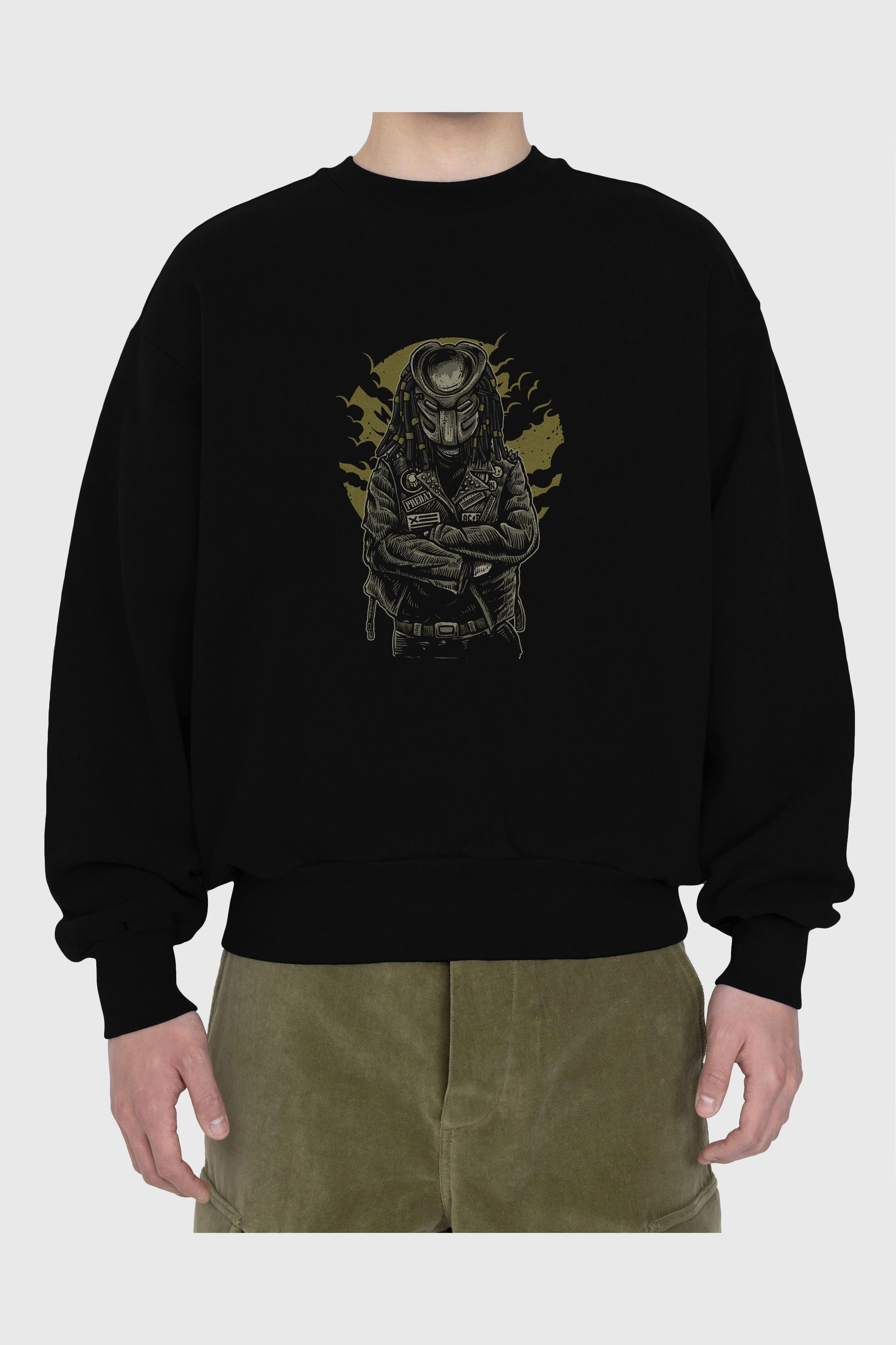 Predator Ön Baskılı Oversize Sweatshirt Erkek Kadın Unisex