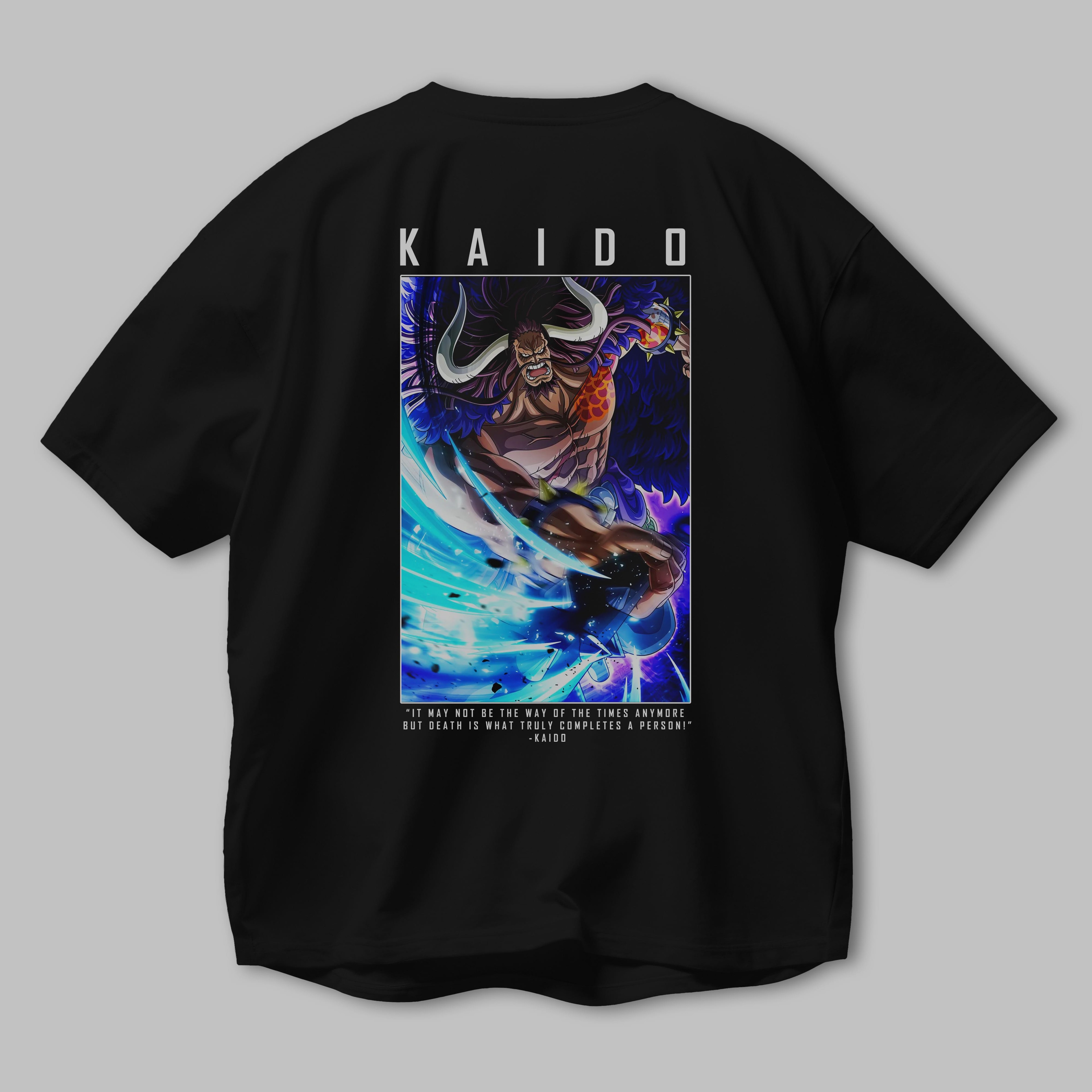 Kaido 2 Anime Arka Baskılı Oversize t-shirt Erkek Kadın Unisex %100 pamuk tişort