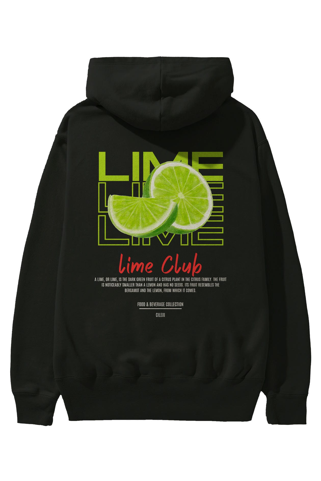 Lime Kokteyl Arka Baskılı Hoodie Oversize Kapüşonlu Sweatshirt Erkek Kadın