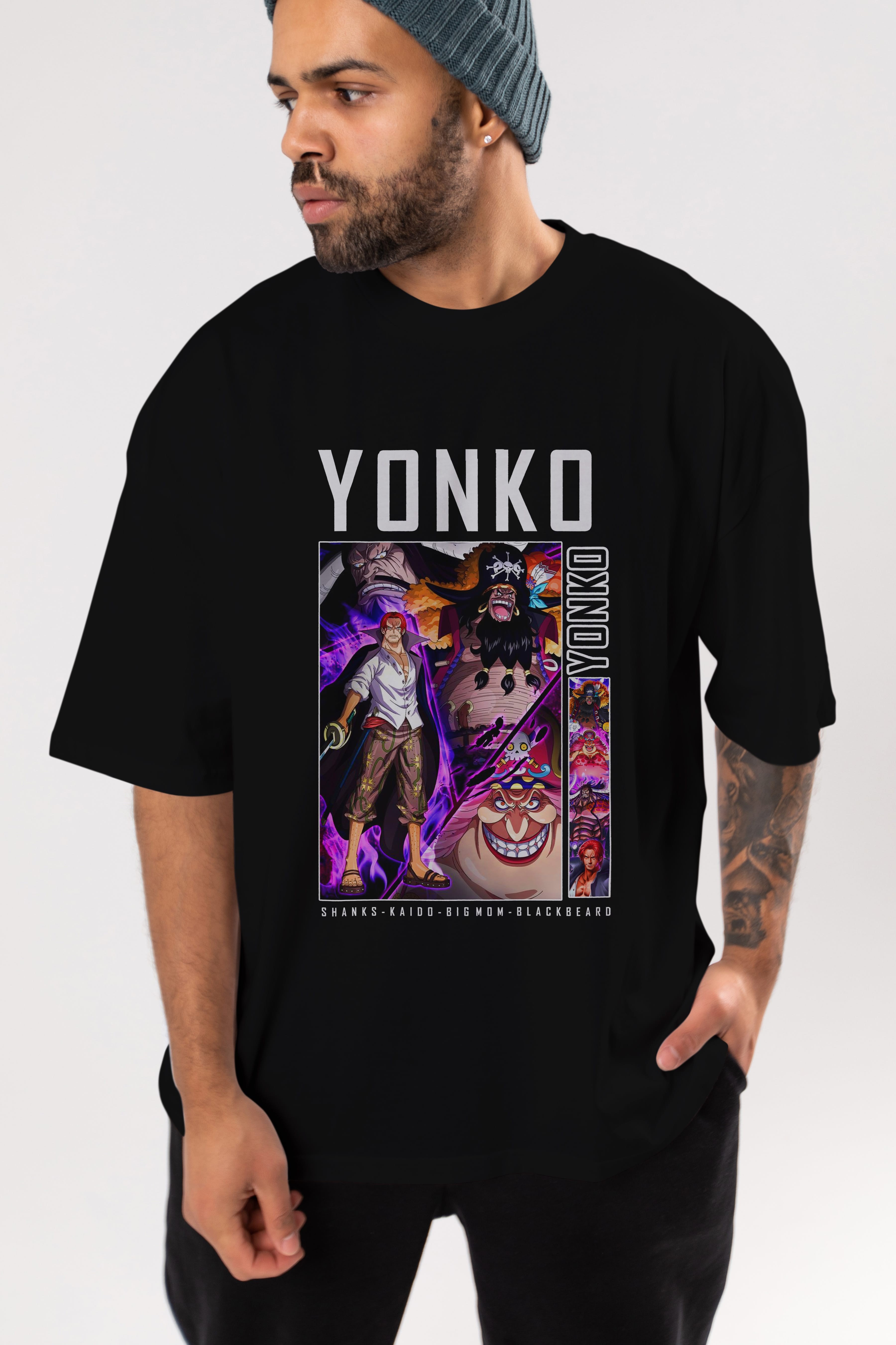 Yonko Anime Ön Baskılı Oversize t-shirt Erkek Kadın Unisex
