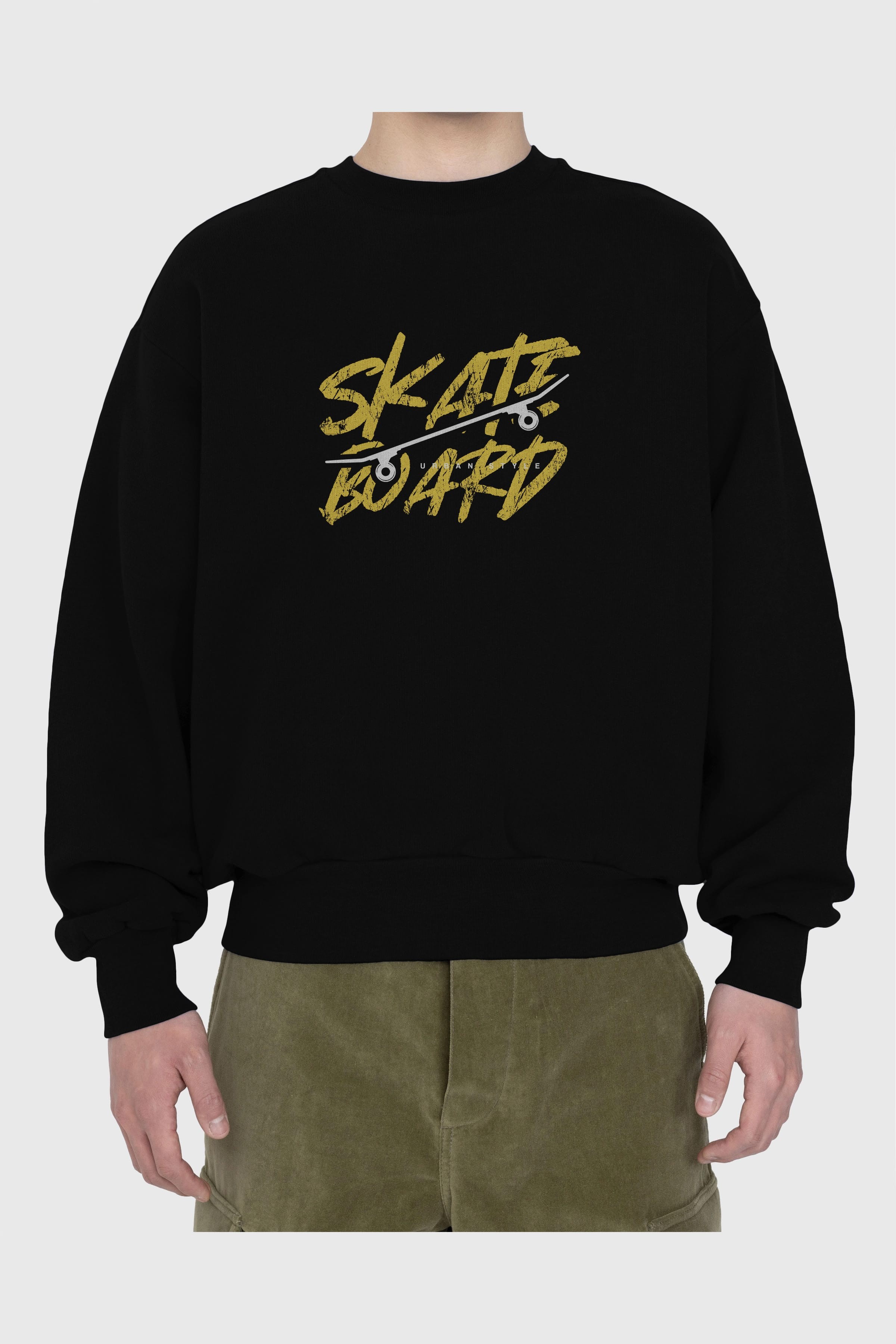 Skate Board Ön Baskılı Oversize Sweatshirt Erkek Kadın Unisex