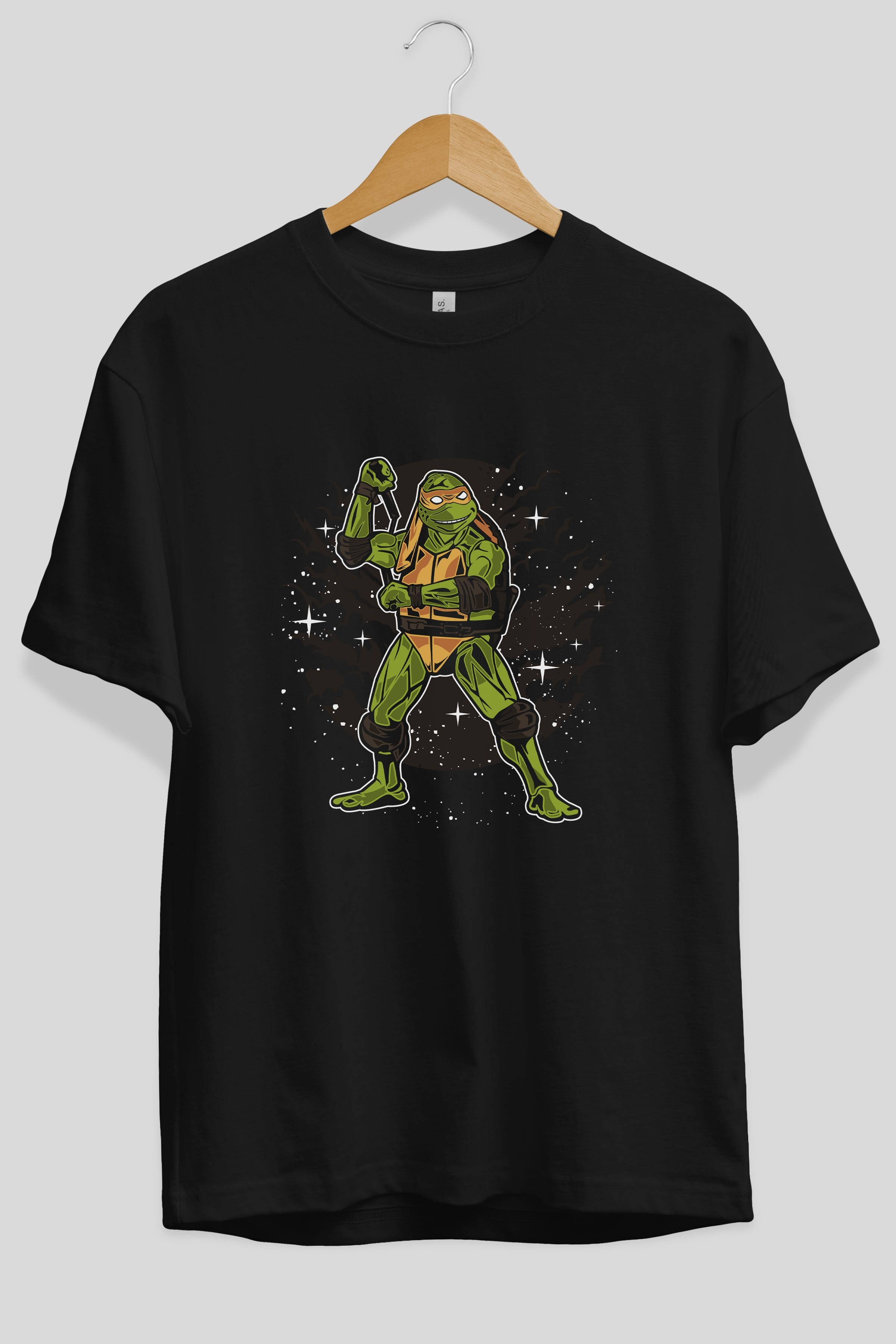 TURTLES Ön Baskılı Oversize t-shirt Erkek Kadın Unisex %100 Pamuk tişort