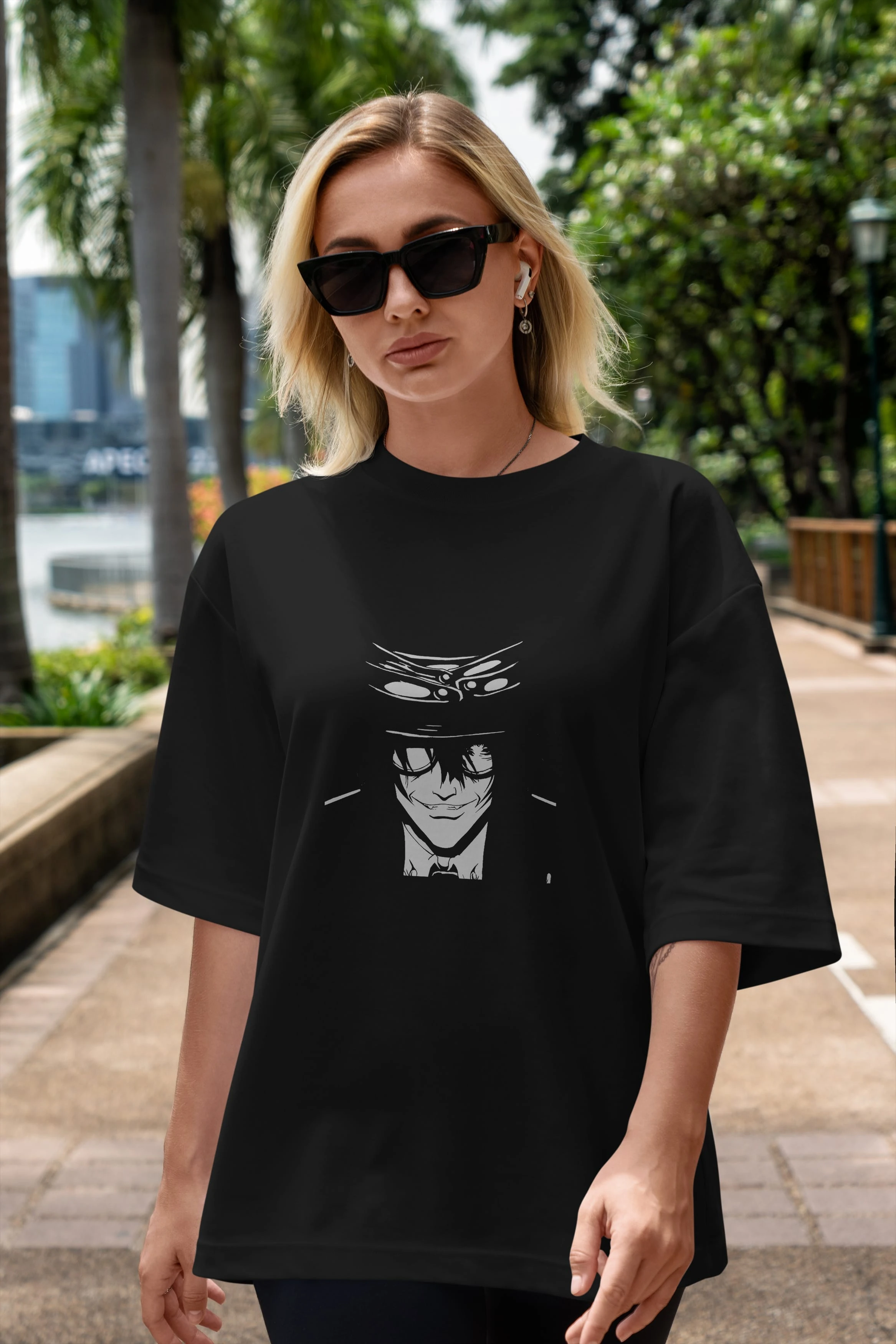 Alucard 1 Anime Ön Baskılı Oversize t-shirt %100 pamuk Erkek Kadın Unisex