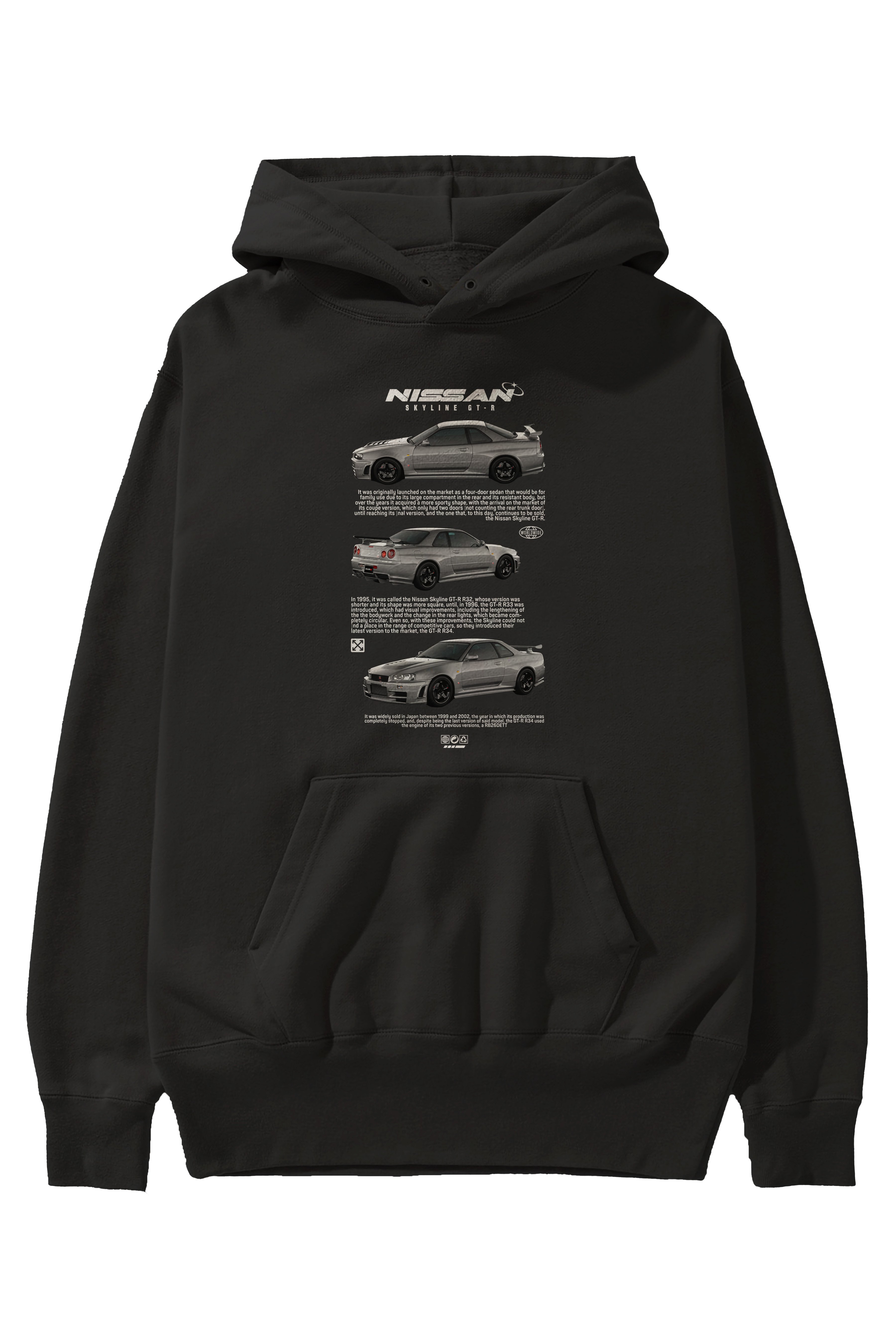 nissan skyline gt-r Ön Baskılı Hoodie Oversize Kapüşonlu Sweatshirt Erkek Kadın Unisex