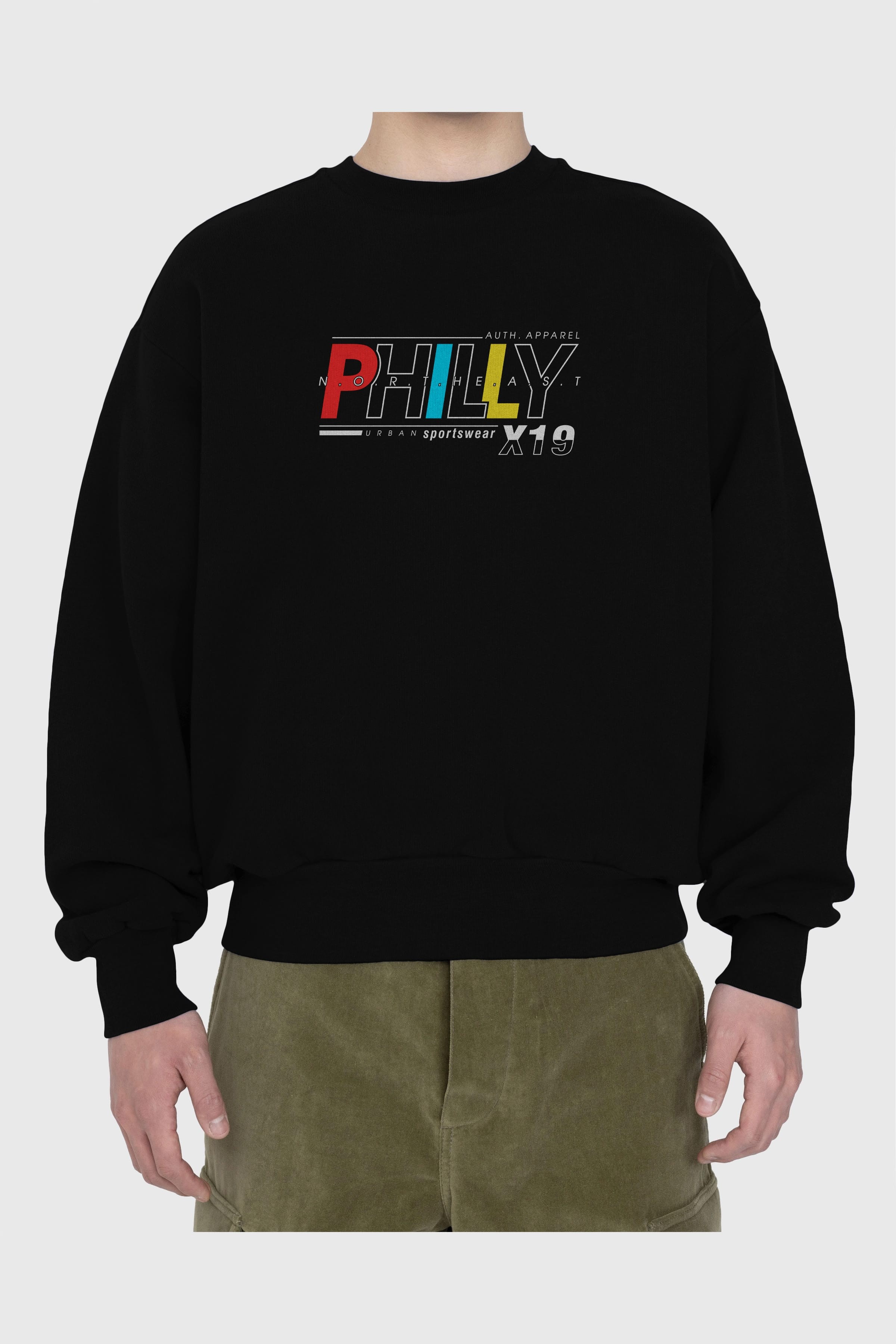 Philly Ön Baskılı Oversize Sweatshirt Erkek Kadın Unisex