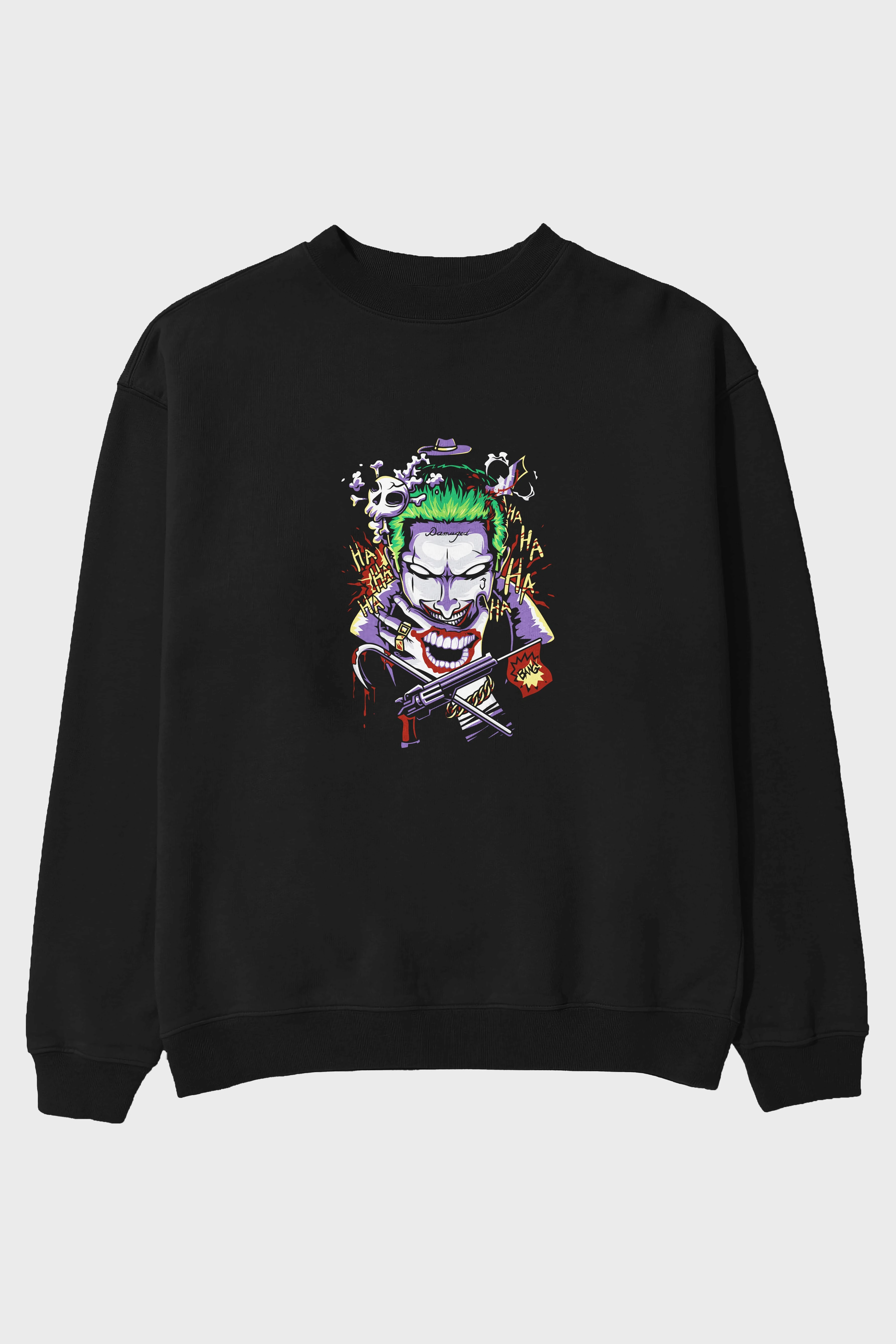 Joker Ön Baskılı Oversize Sweatshirt Erkek Kadın Unisex