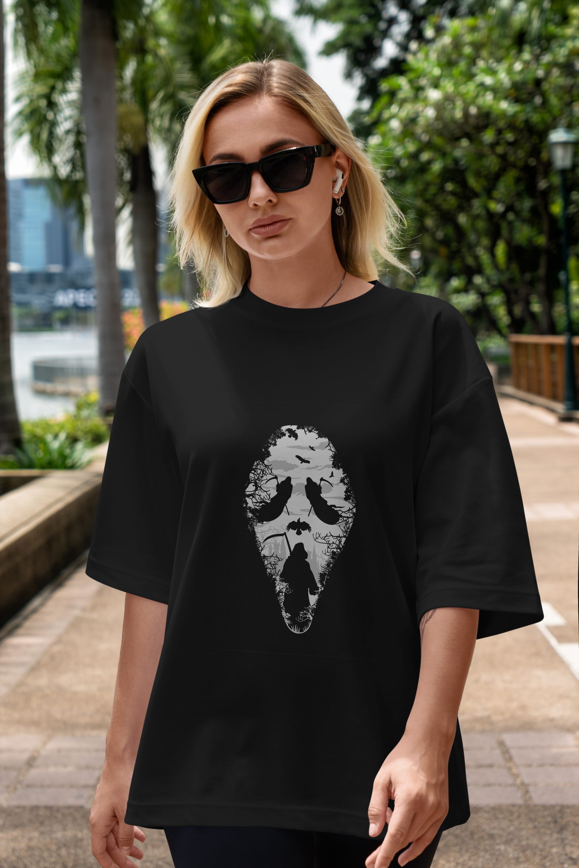 Reaper Scream Ön Baskılı Oversize t-shirt %100 pamuk Erkek Kadın Unisex