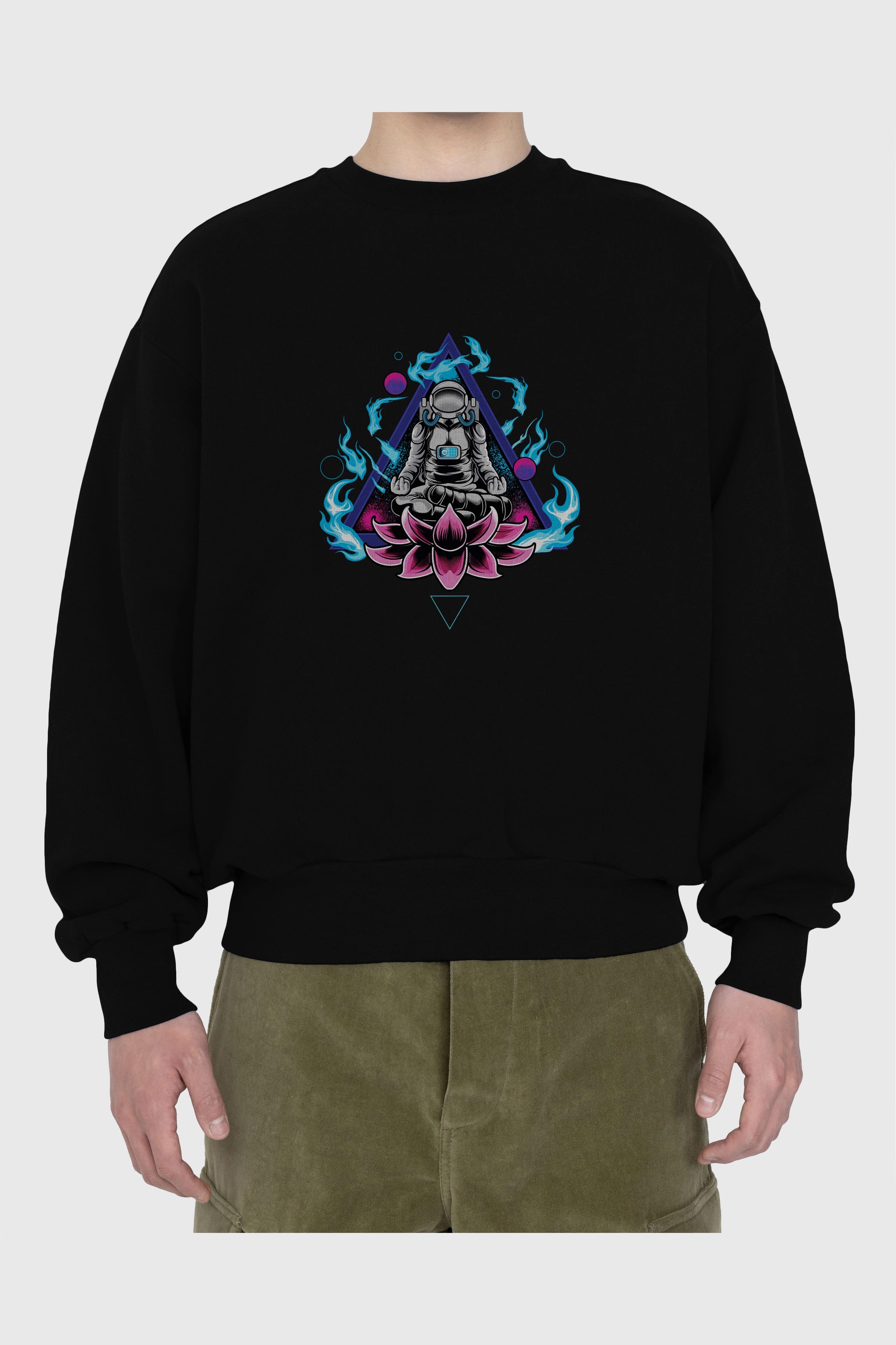 Astronaut Meditation (2) Ön Baskılı Oversize Sweatshirt Erkek Kadın Unisex